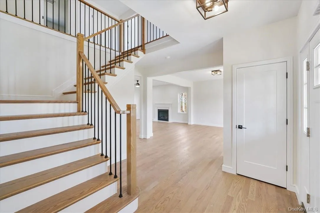 Foyer entrance featuring light hardwood / wood-style floors Foyer entrance featuring light hardwood / wood-style floors