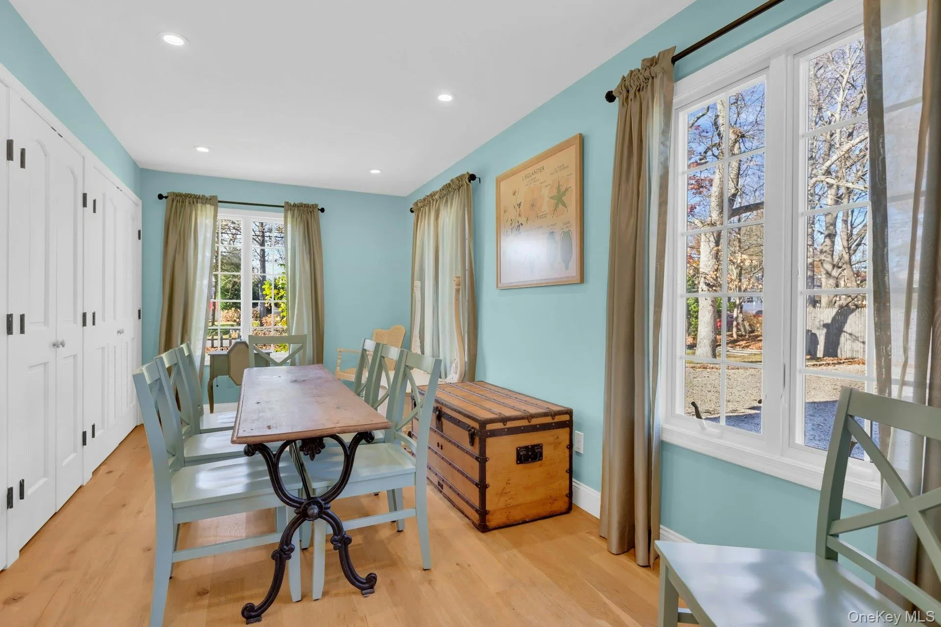 Staged space featuring huge wall to wall closets and recessed lighting Staged space featuring huge wall to wall closets and recessed lighting