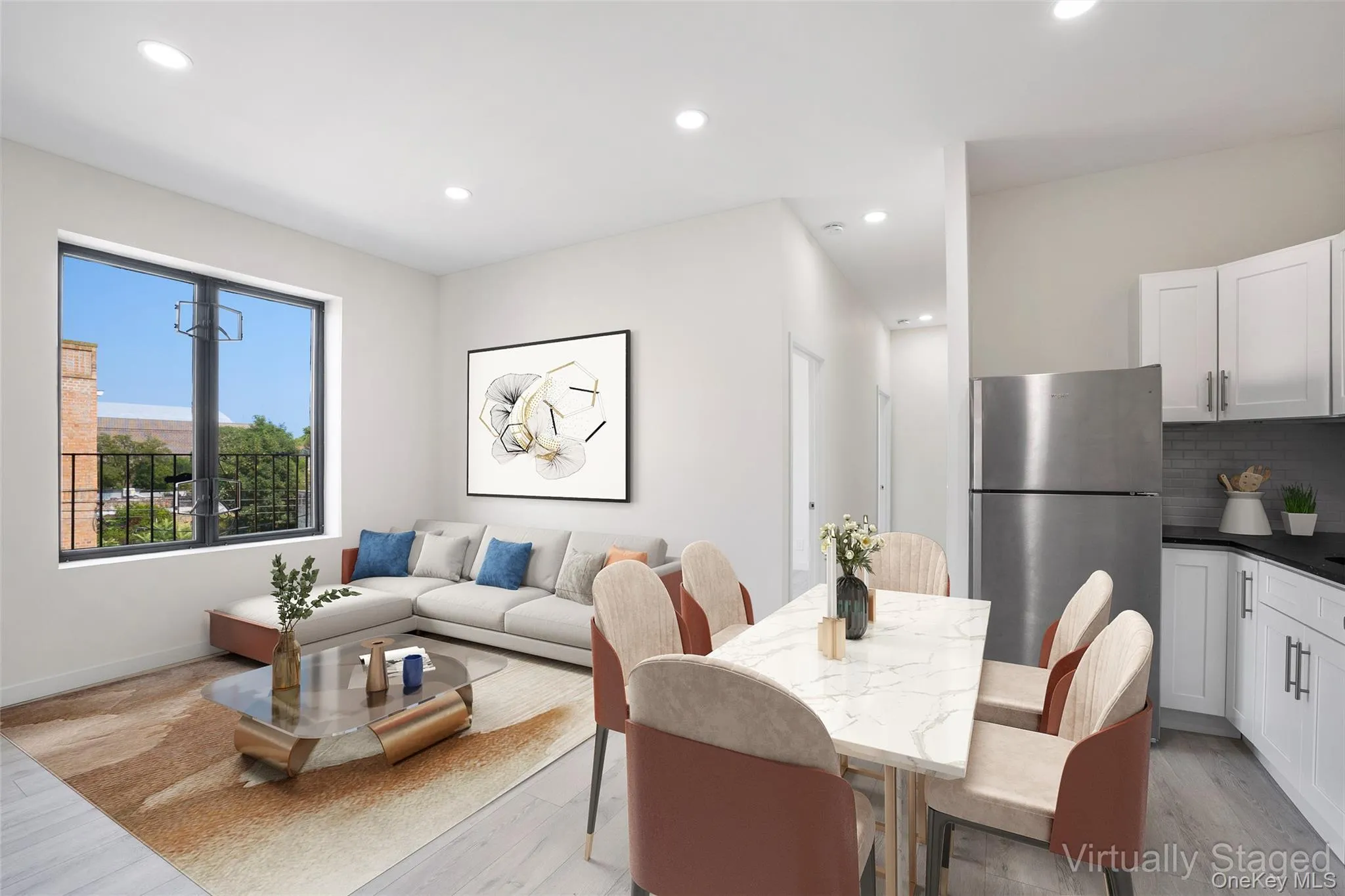 Dining space featuring recessed lighting and light wood finished floors Dining space featuring recessed lighting and light wood finished floors