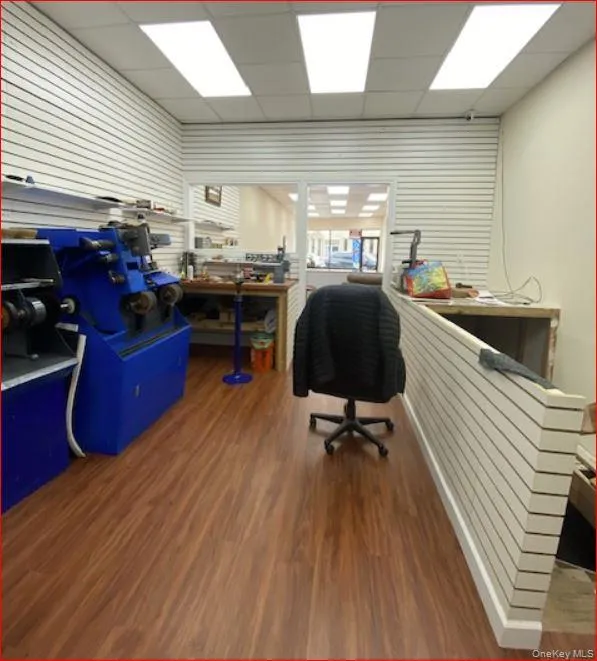 Home office with a drop ceiling Home office with a drop ceiling