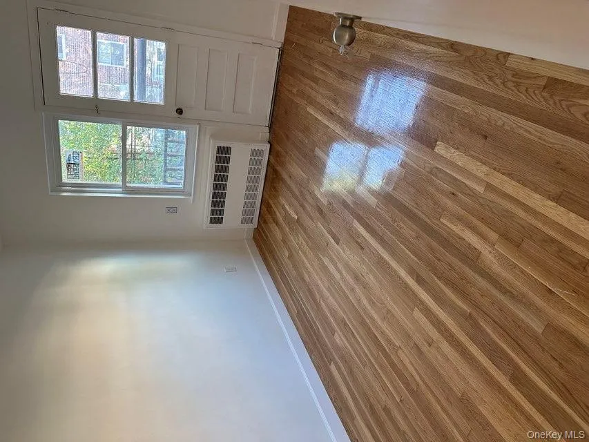 Unfurnished room featuring light wood finished floors and radiator Unfurnished room featuring light wood finished floors and radiator