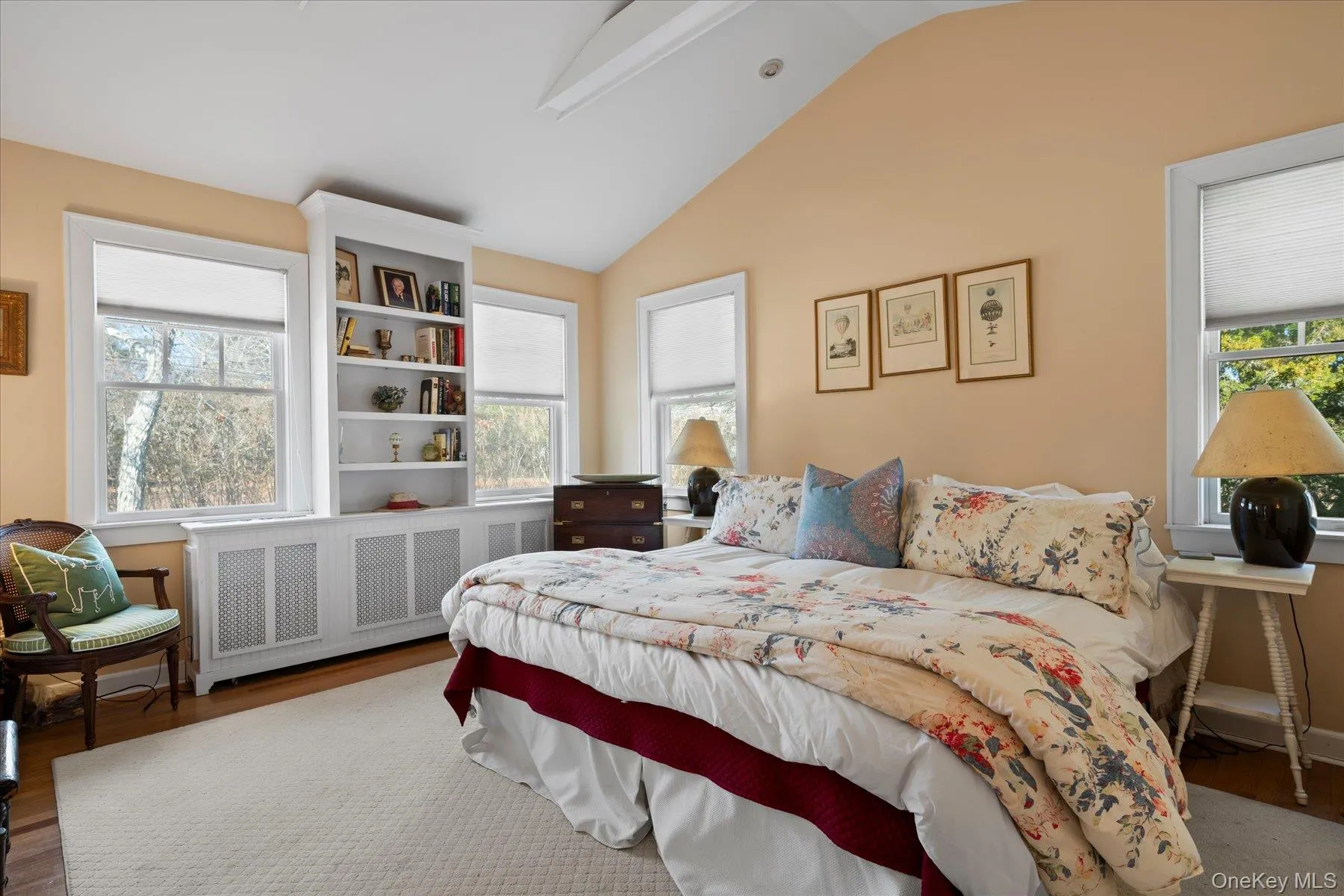 Primary Suite with Vaulted Ceilings and Built-in Bookcase Primary Suite with Vaulted Ceilings and Built-in Bookcase