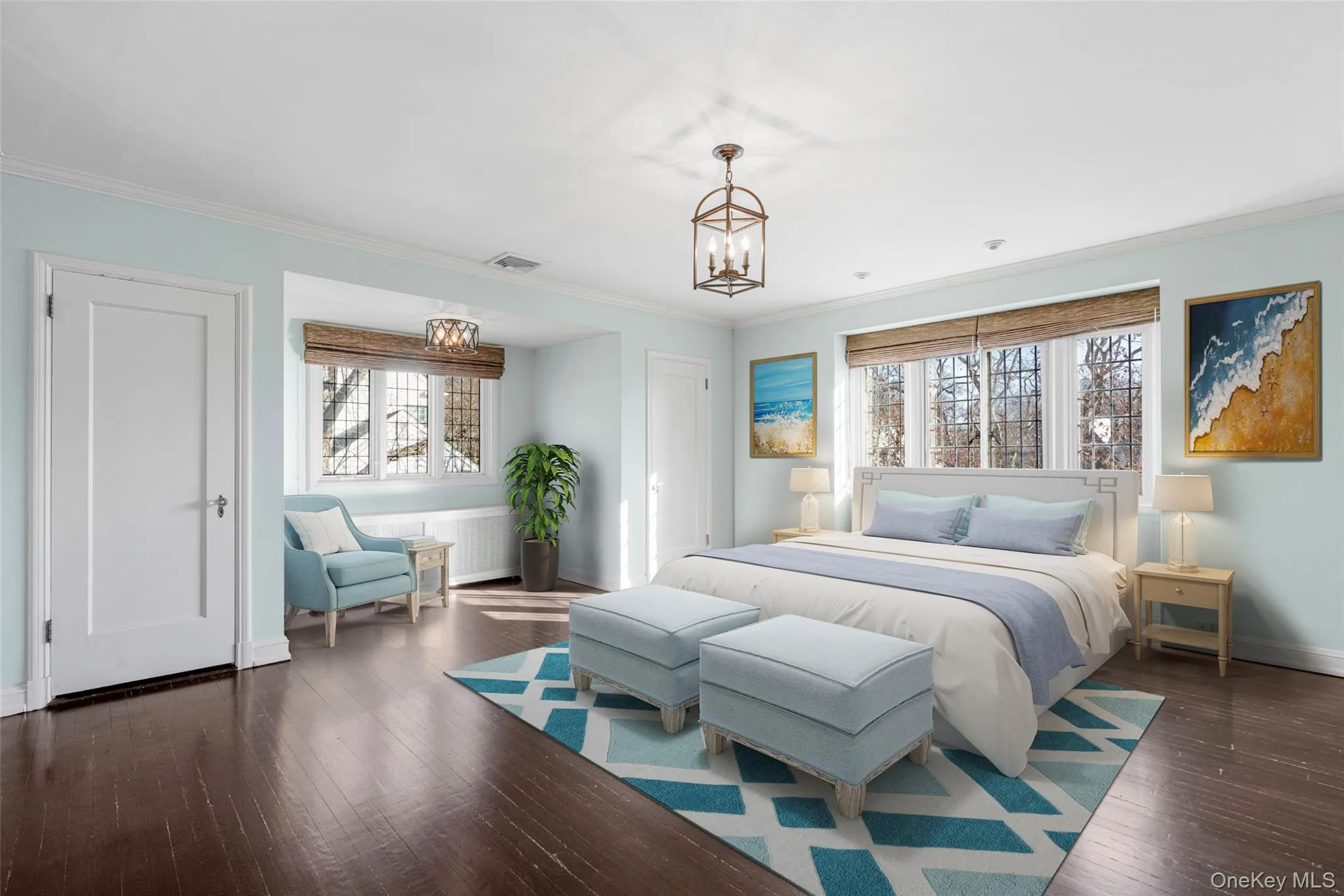 Virtual staged primary bedroom. Virtual staged primary bedroom.