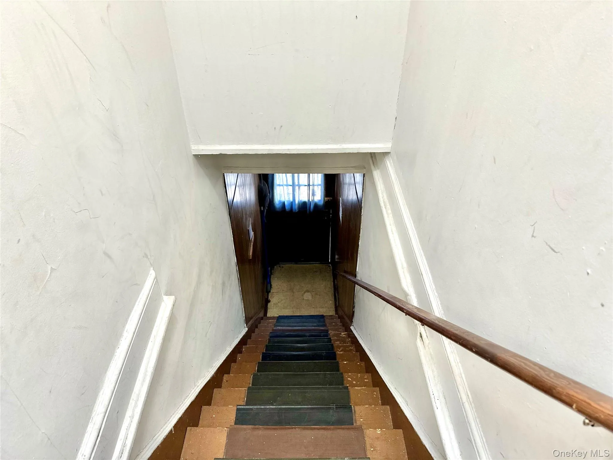 View of stairway going down to the street View of stairway going down to the street