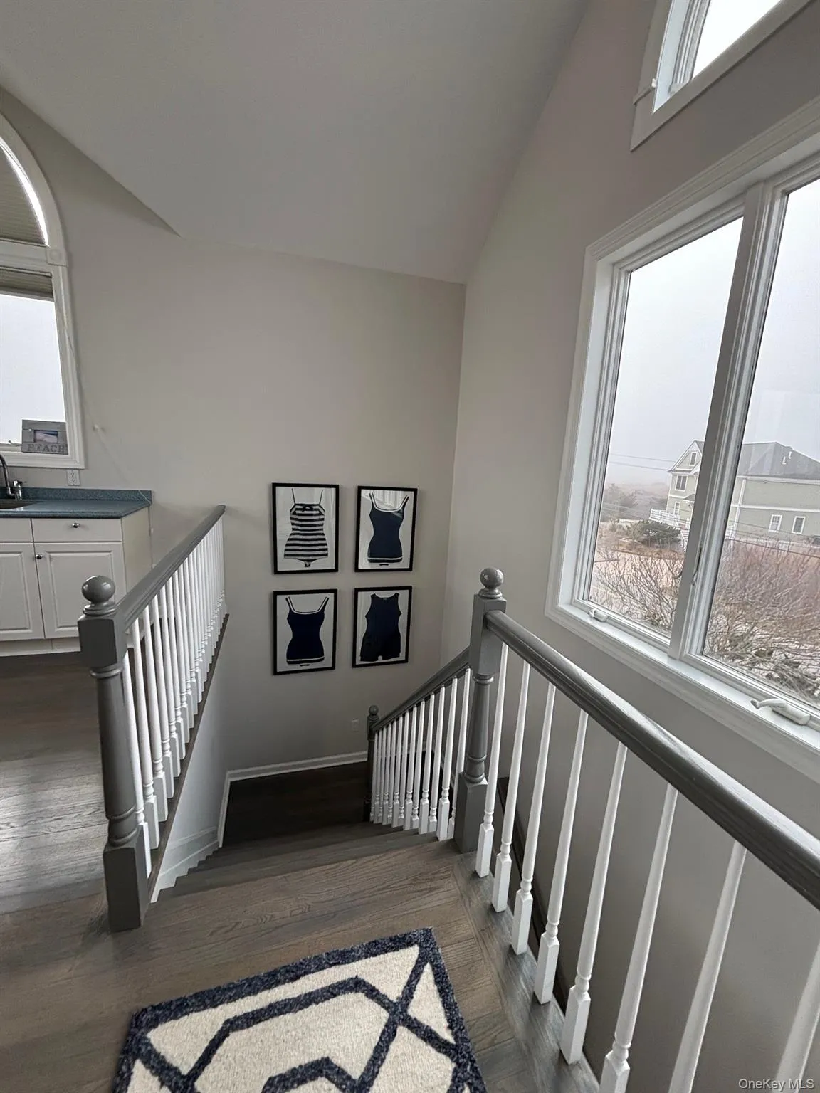 Stairs to second level with additional family room Stairs to second level with additional family room