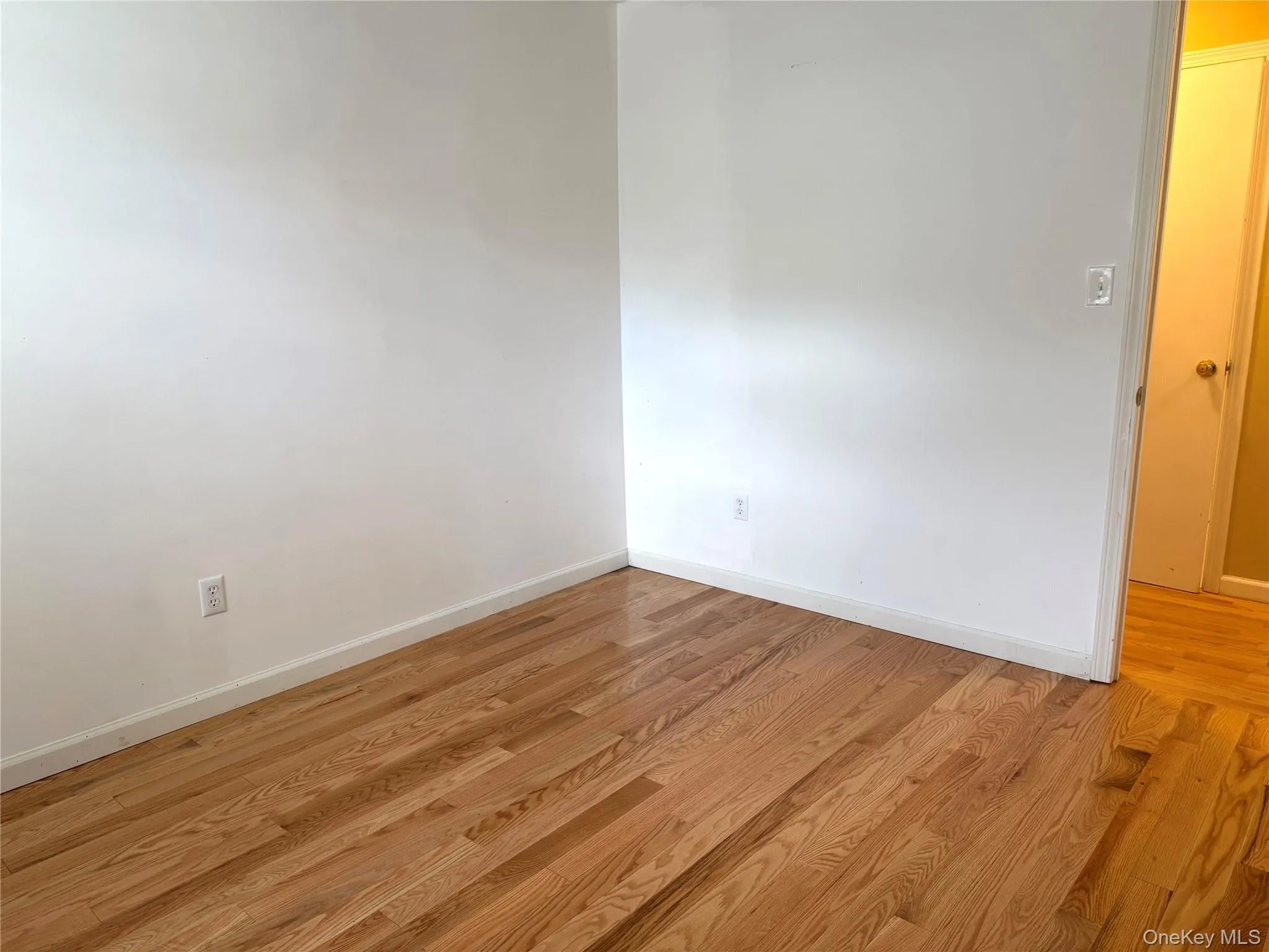 Unfurnished room with baseboards and light wood finished floors Unfurnished room with baseboards and light wood finished floors