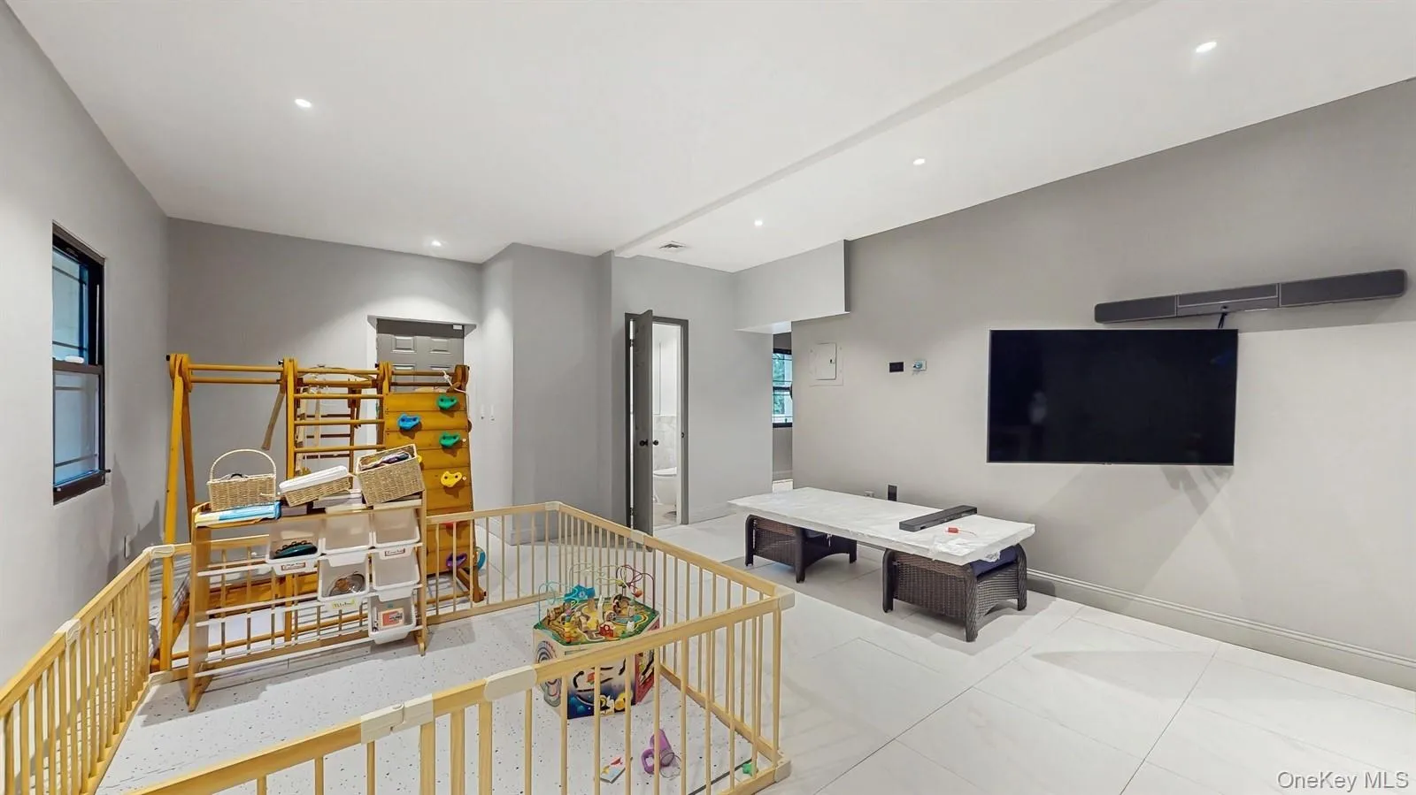 1ST Lower Level with door to Garage and Utility Room. It features marble flooring and lots of recessed lighting! Ideal for large office or den/mediaRm. 1ST Lower Level with door to Garage and Utility Room. It features marble flooring and lots of recessed lighting! Ideal for large office or den/mediaRm.