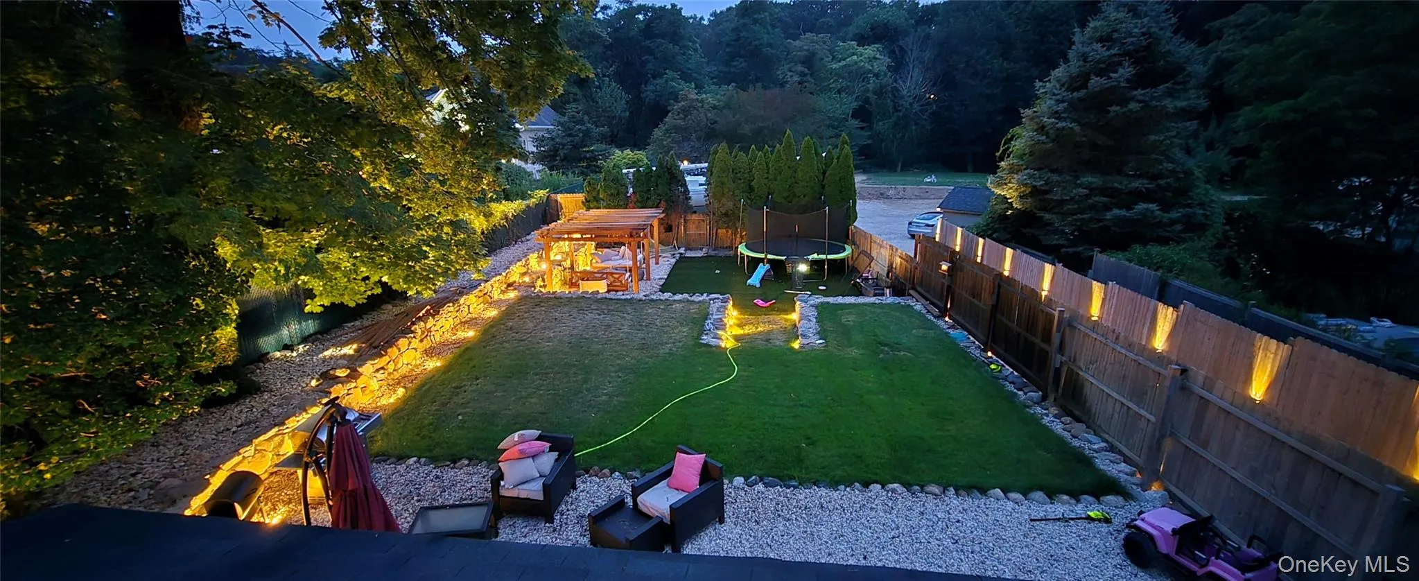 Fenced backyard Fenced backyard