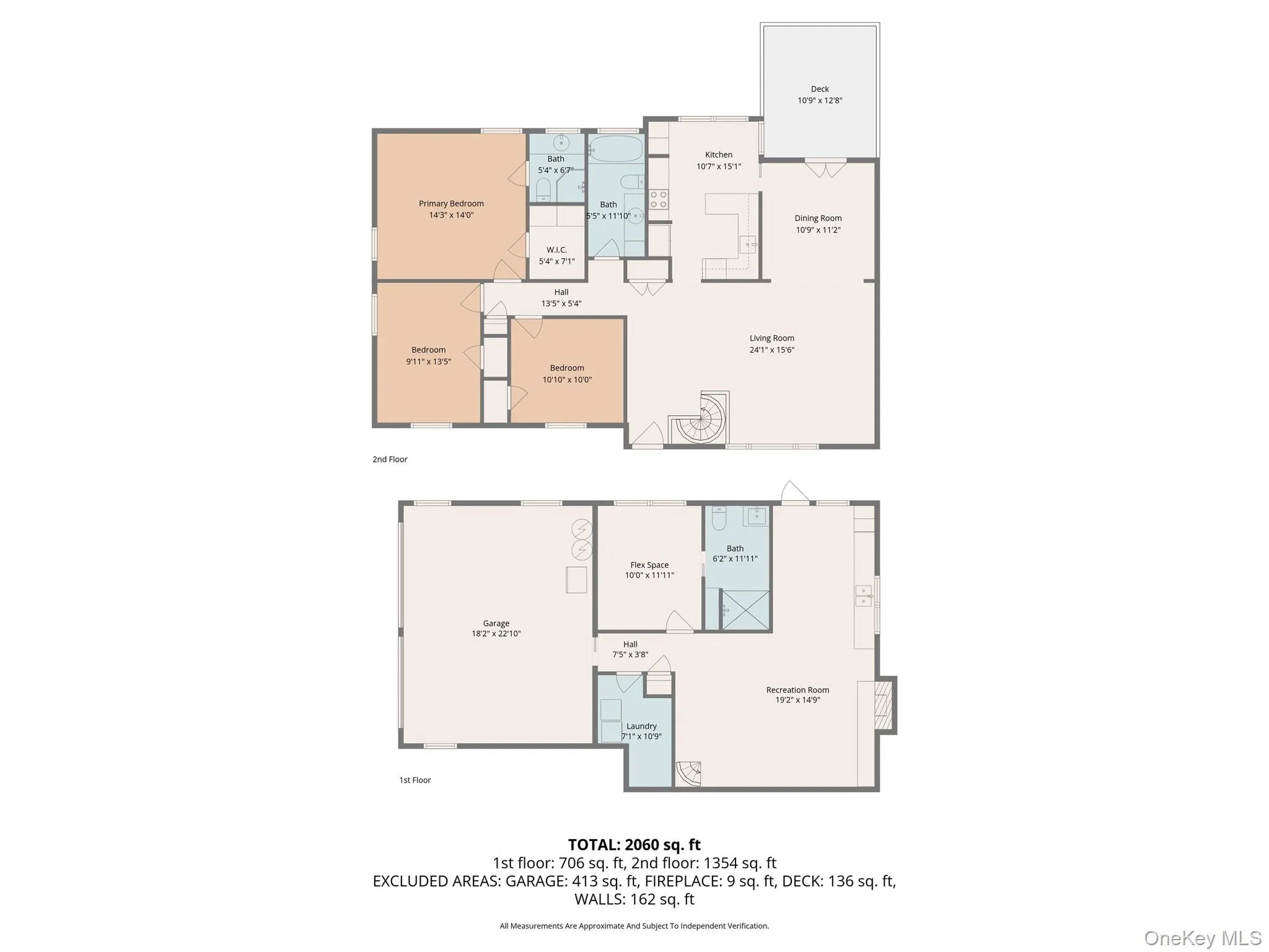 Combined floor plan of both levels Combined floor plan of both levels