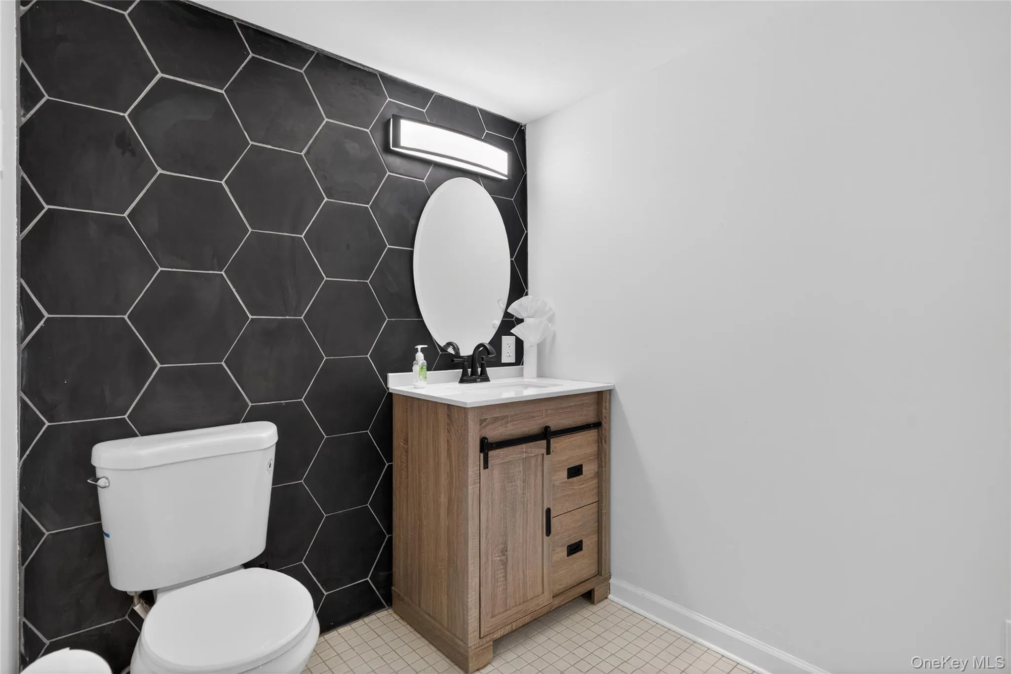 with tasteful tile wall and... with tasteful tile wall and...