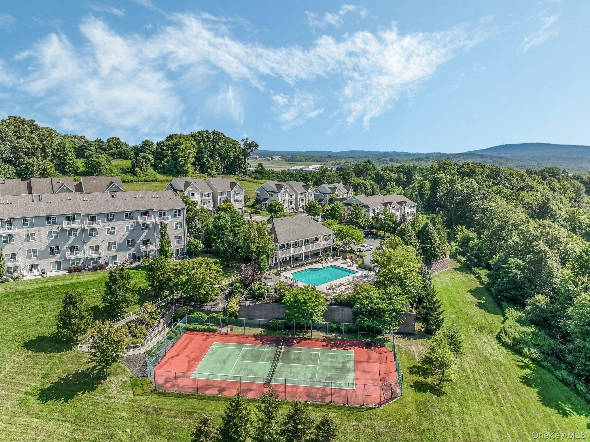 Aerial view of a pool area Aerial view of a pool area