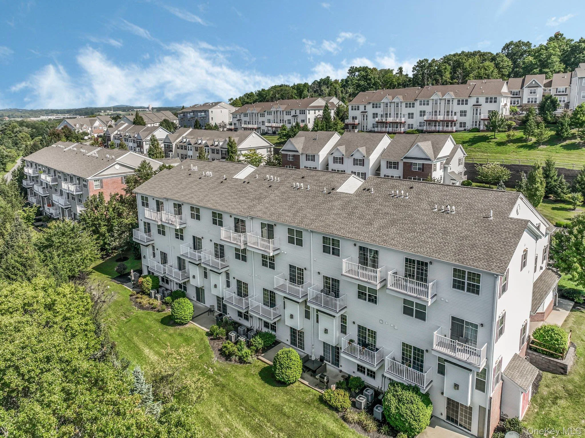Bird's eye view of apartment complex Bird's eye view of apartment complex
