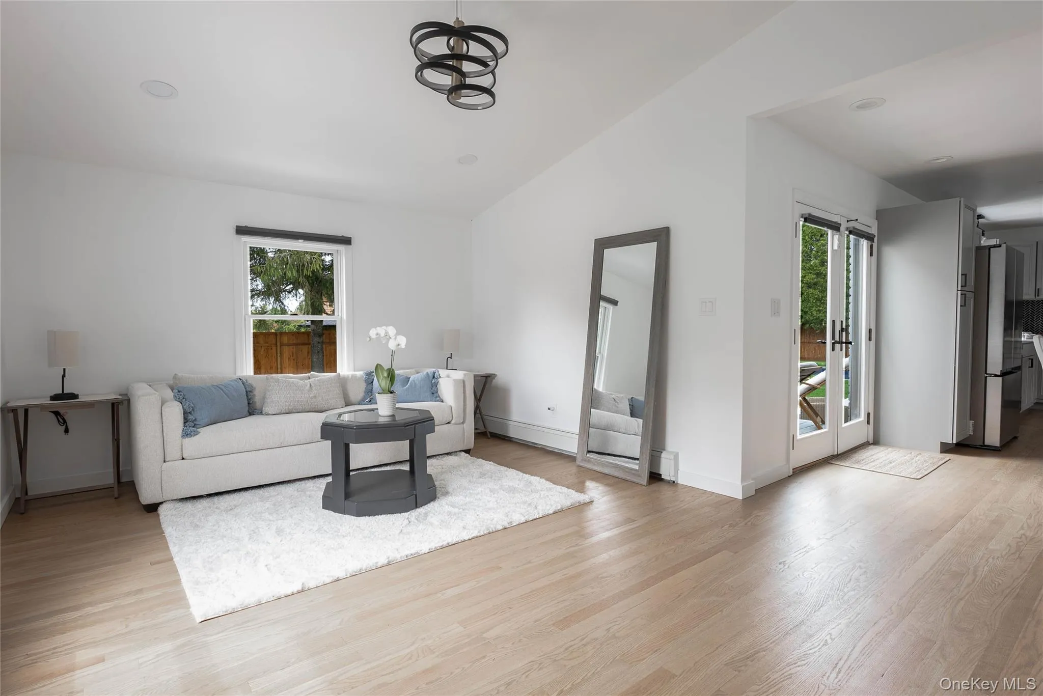 Living room with healthy amount of natural light and light wood-style flooring Living room with healthy amount of natural light and light wood-style flooring