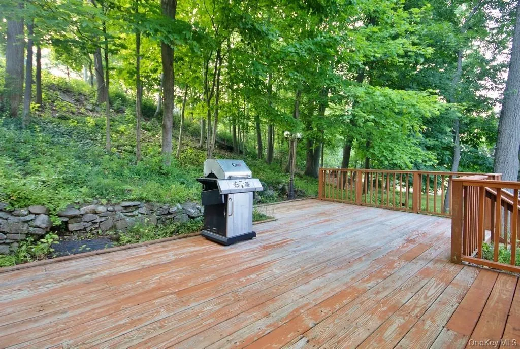 Deck with a grill Deck with a grill