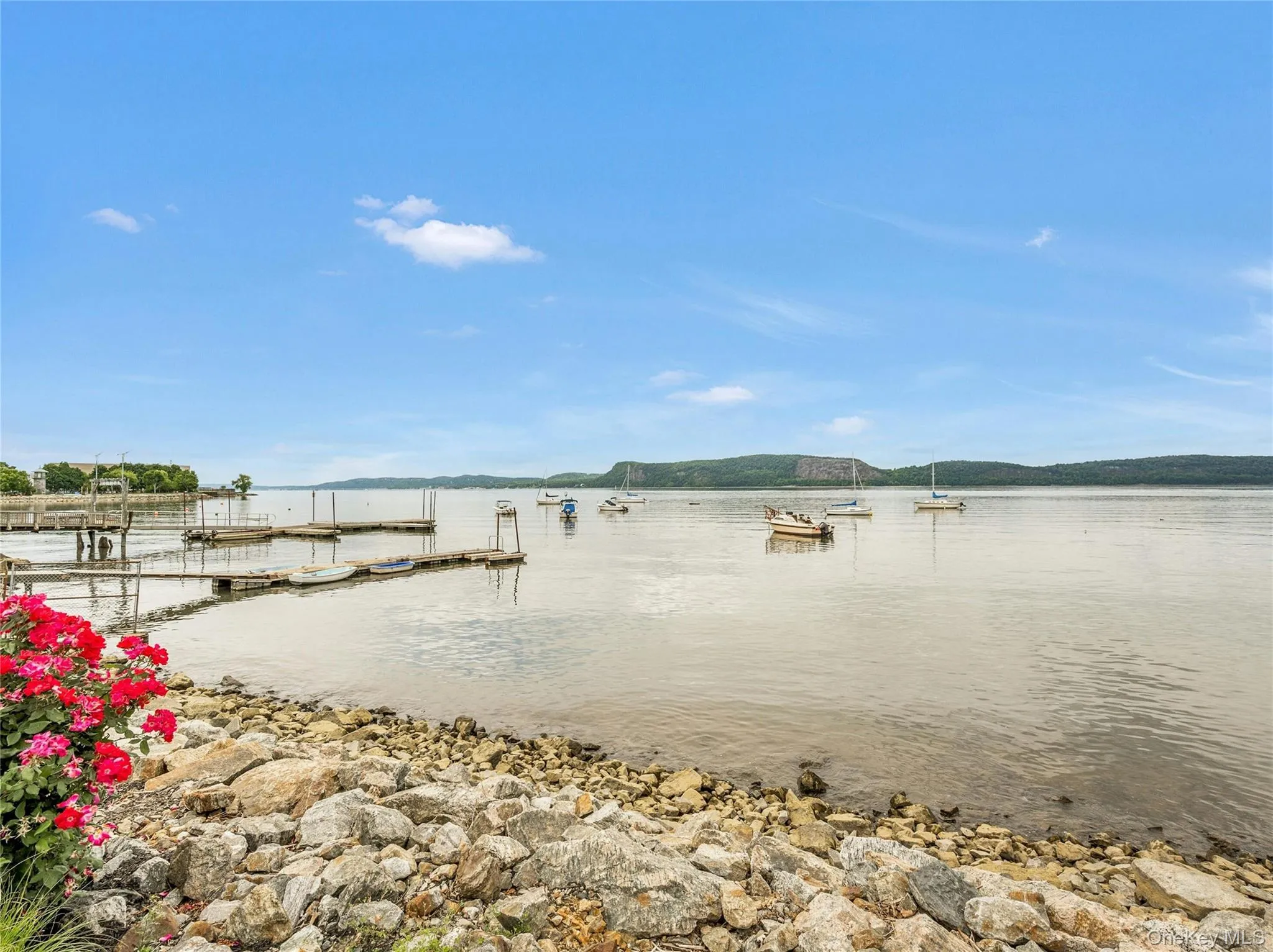 Water view with a floating dock Water view with a floating dock