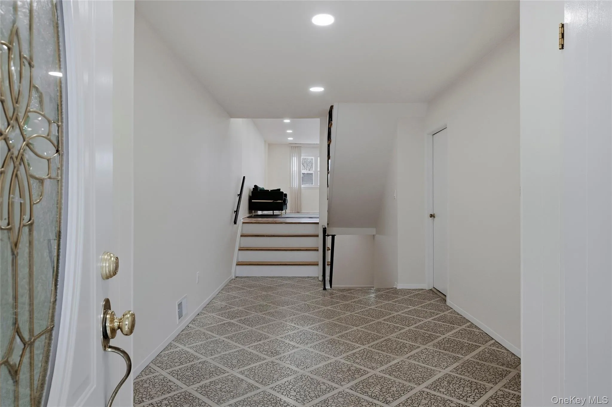 Hallway featuring recessed lighting and baseboards Hallway featuring recessed lighting and baseboards
