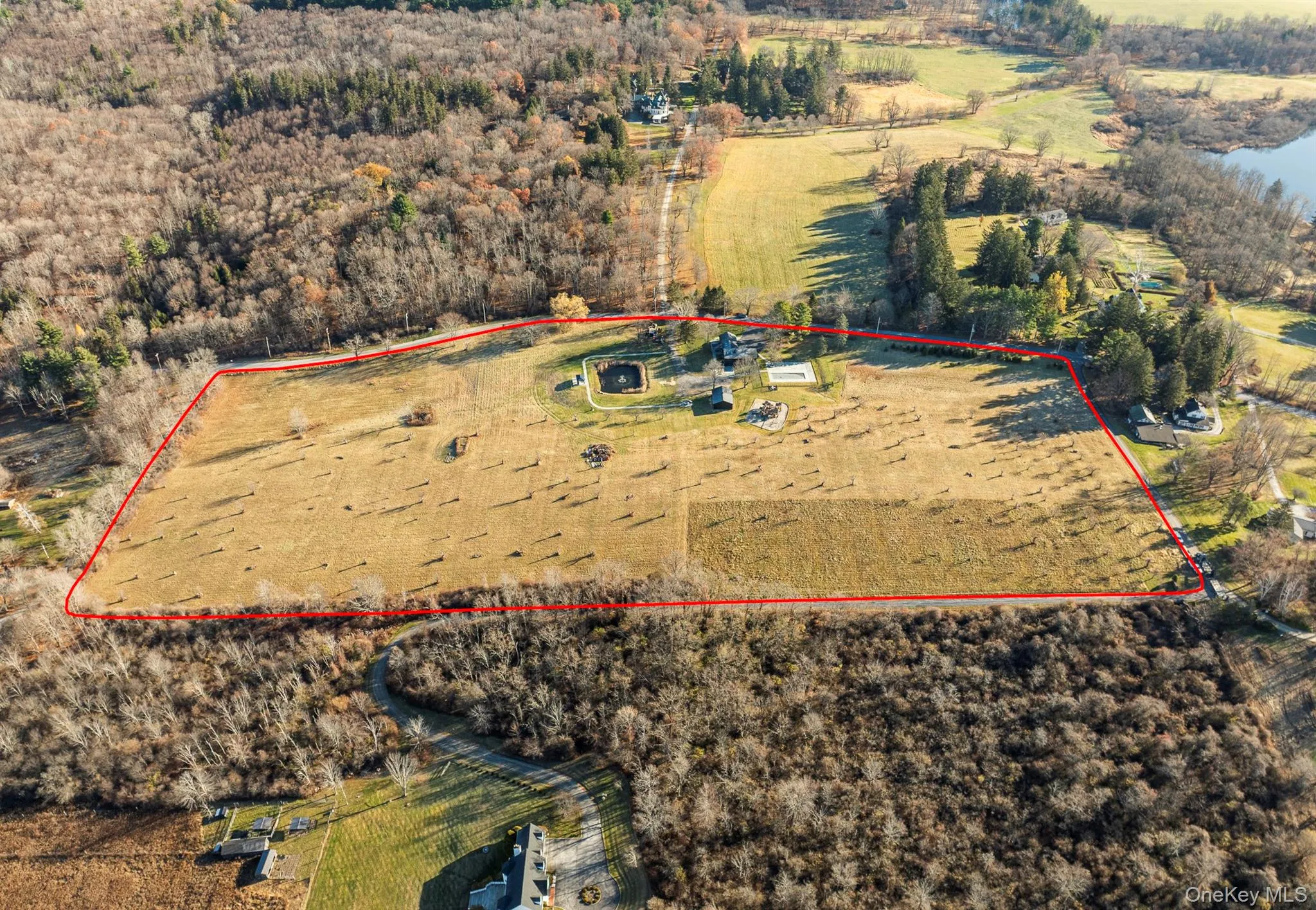 View of rural area with property boundaries highlighted View of rural area with property boundaries highlighted