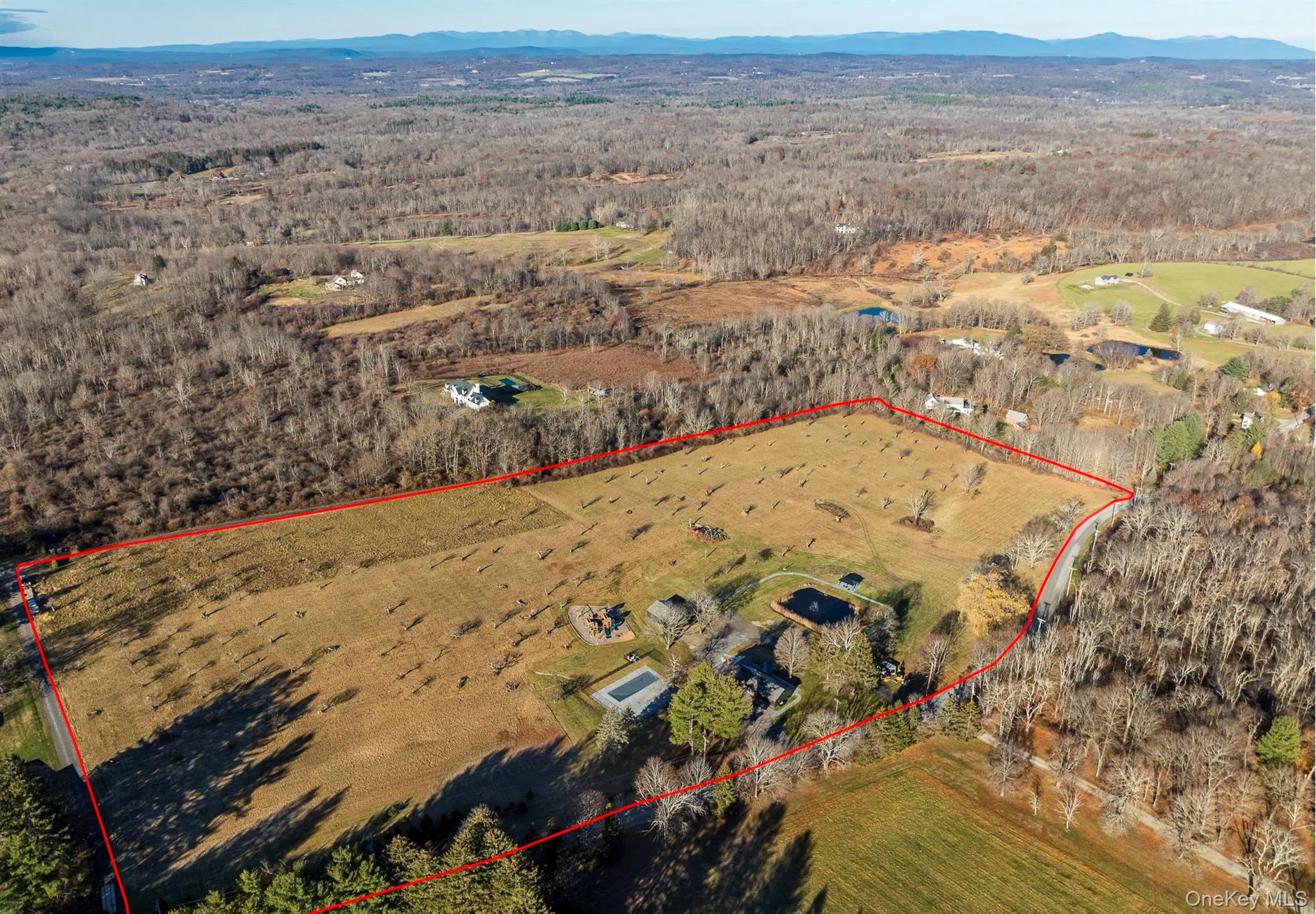 Aerial view of property's location with parcel outlined Aerial view of property's location with parcel outlined