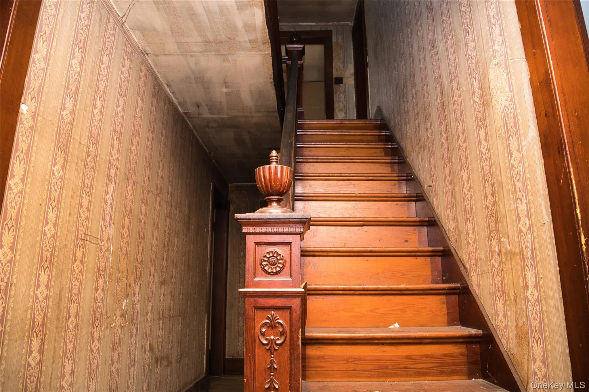 Stairs with wood walls Stairs with wood walls