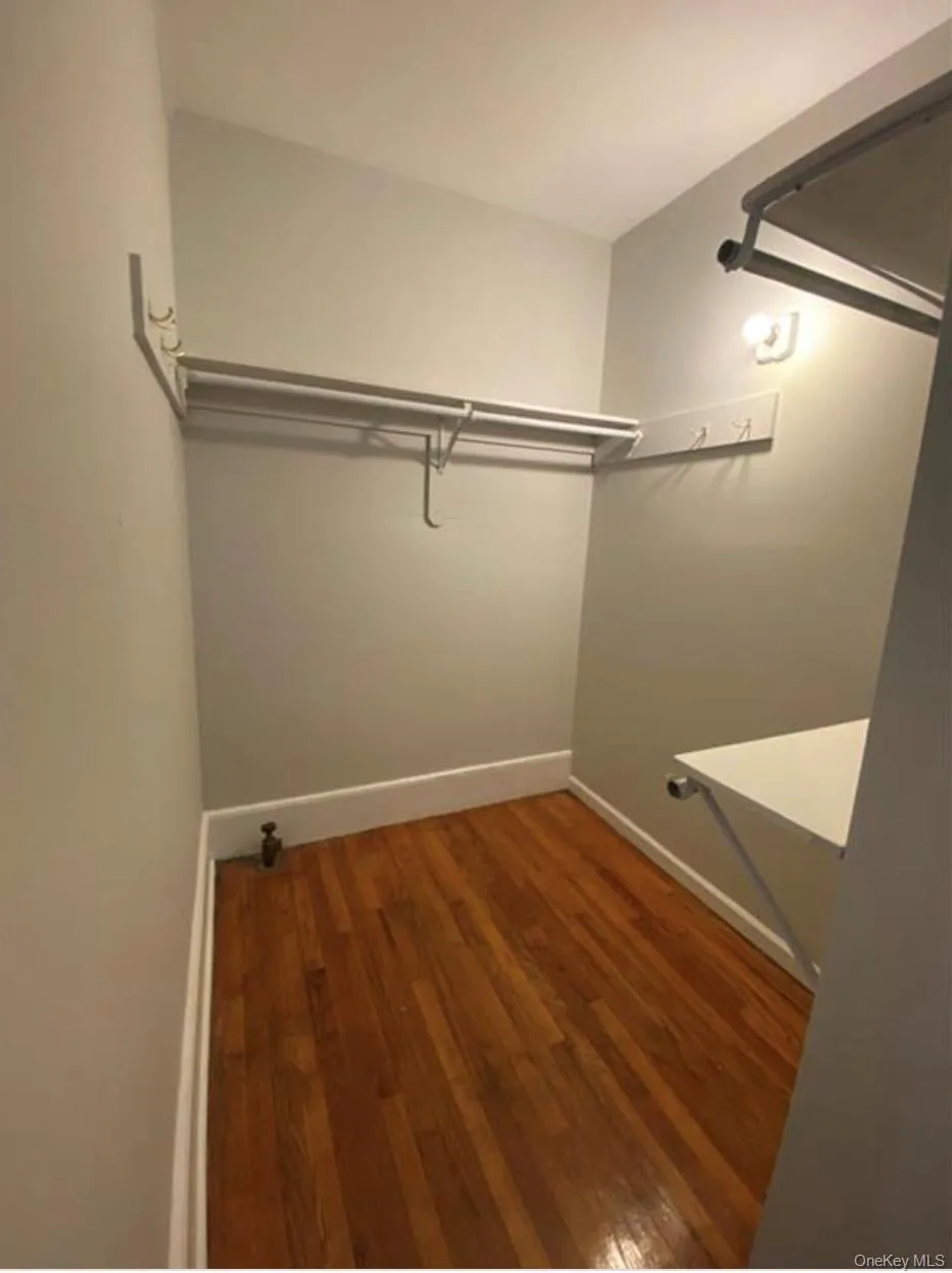 Spacious closet featuring dark wood-style flooring Spacious closet featuring dark wood-style flooring