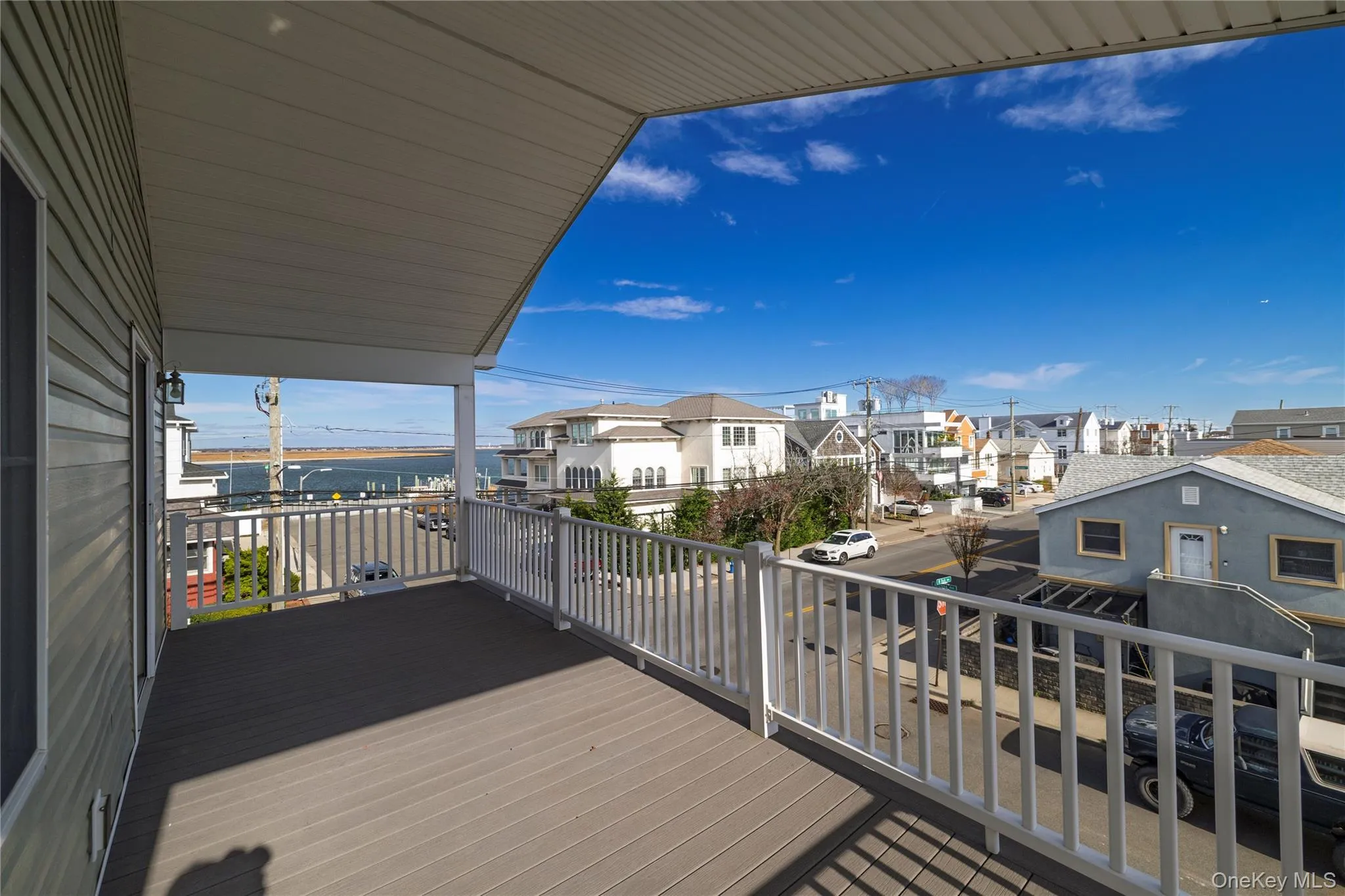 Balcony with a residential view Balcony with a residential view