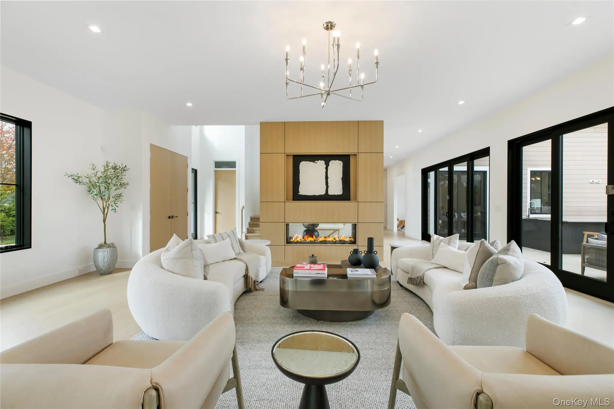 Living room featuring recessed lighting Living room featuring recessed lighting
