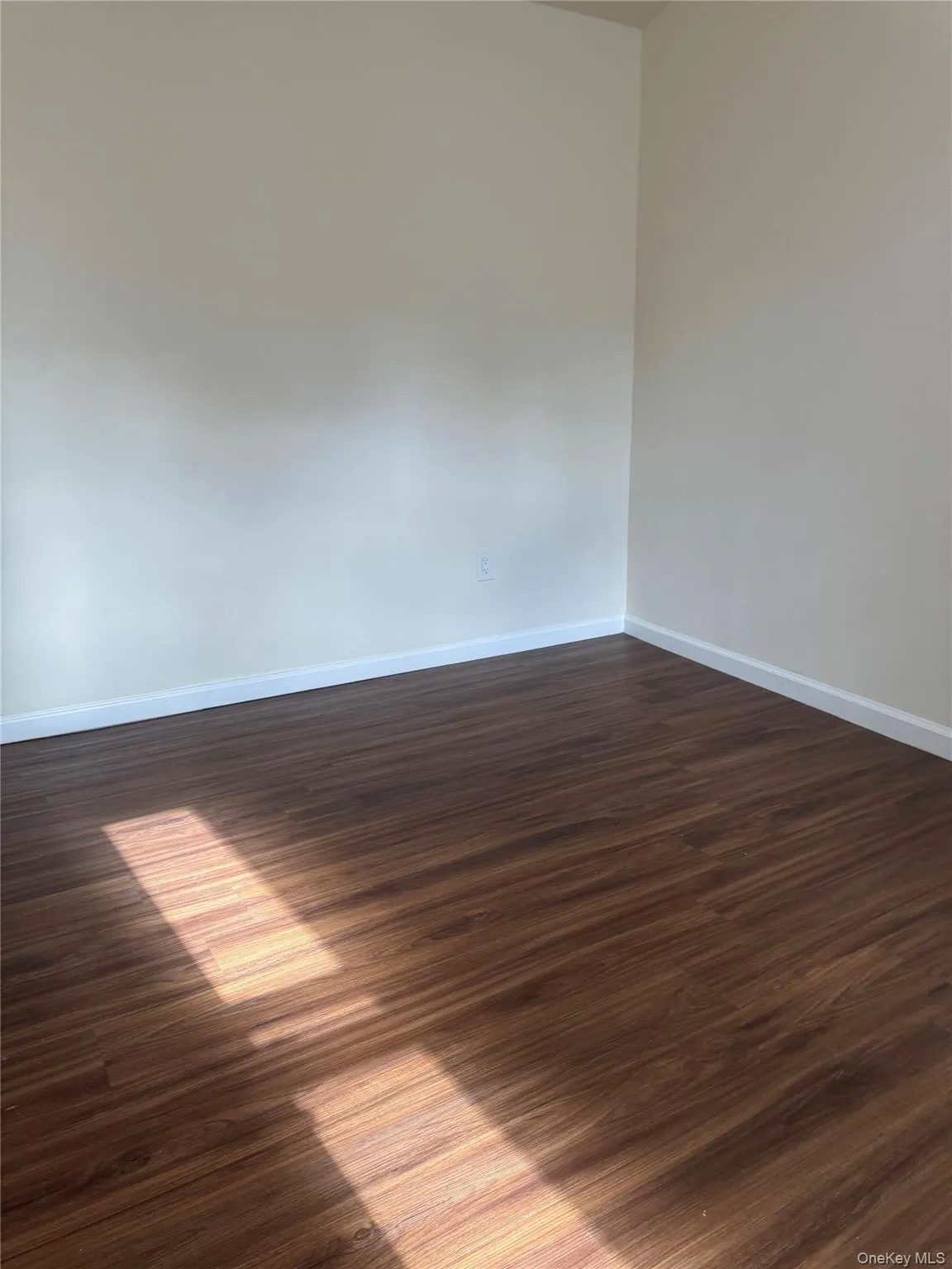 Empty room with dark wood finished floors Empty room with dark wood finished floors