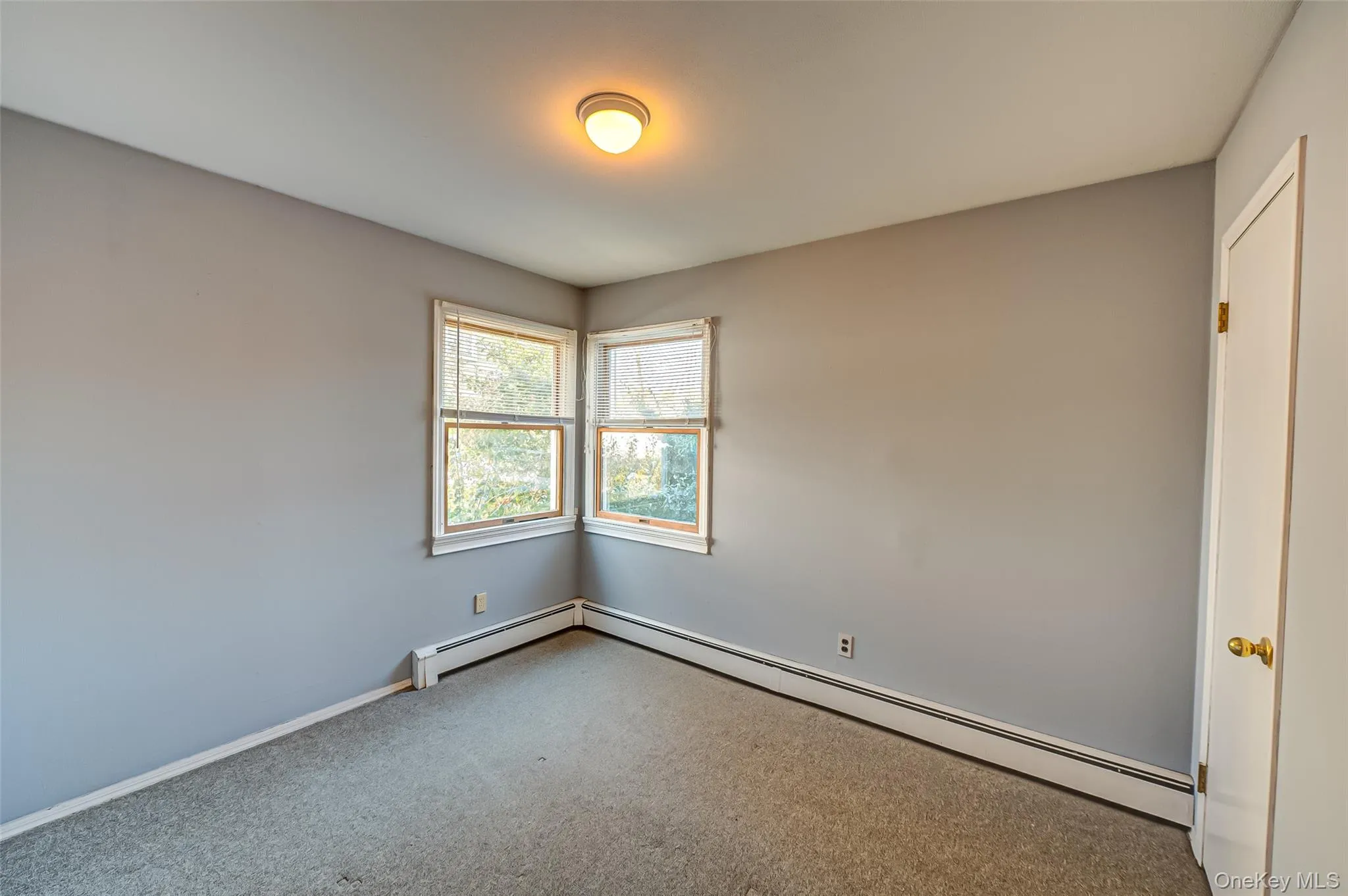 Carpeted empty room with baseboard heating Carpeted empty room with baseboard heating