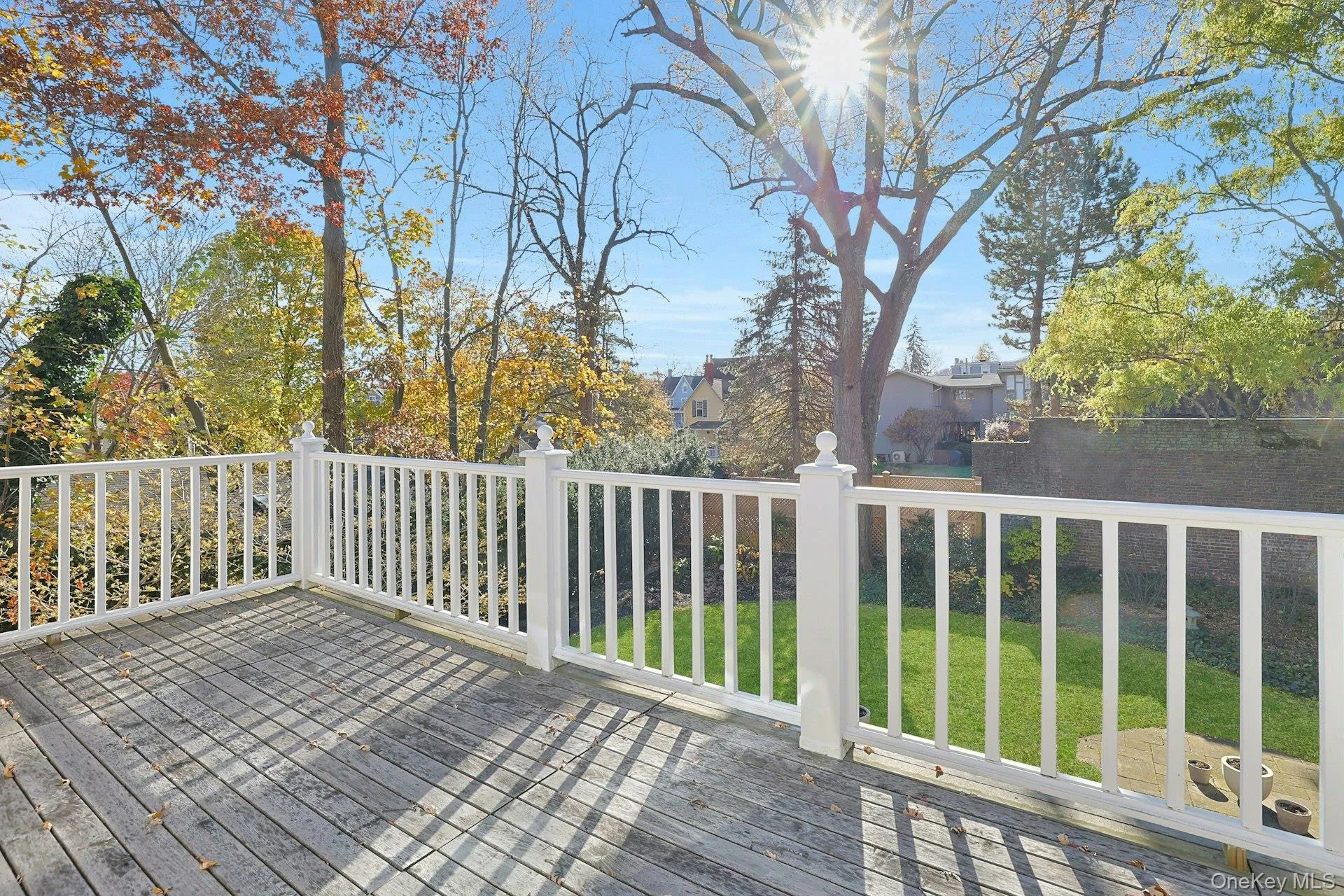 Wooden terrace with a yard Wooden terrace with a yard
