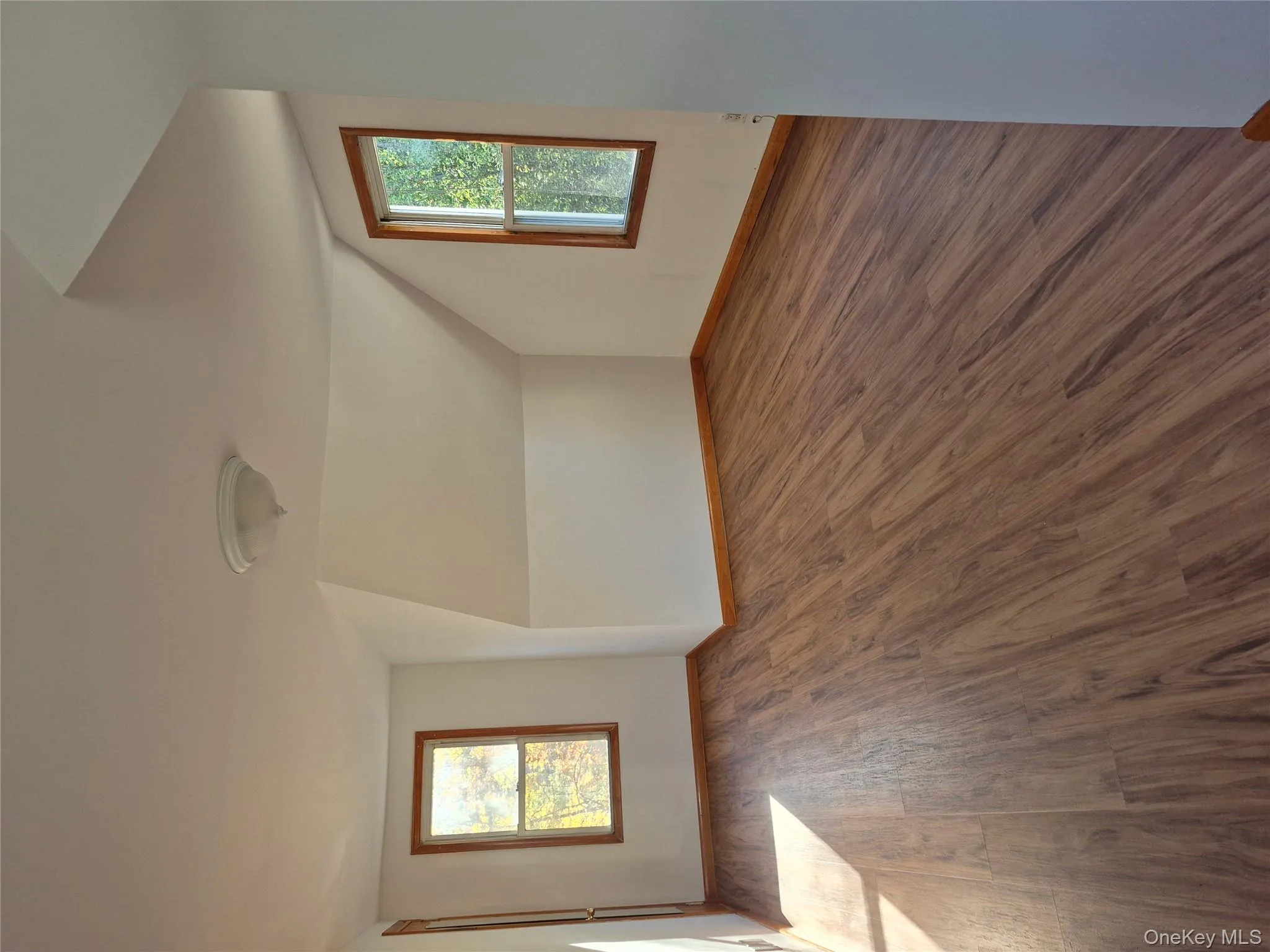 Additional living space featuring dark wood-style flooring and vaulted ceiling Additional living space featuring dark wood-style flooring and vaulted ceiling