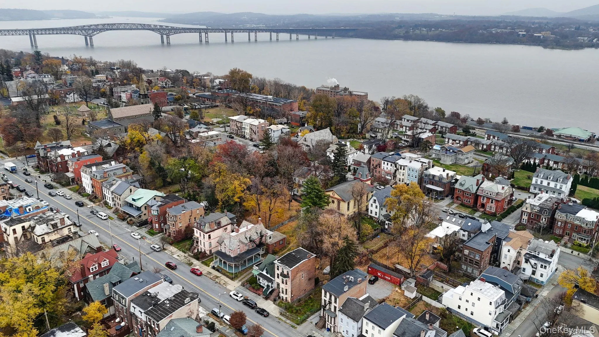 Aerial view of property's location with Hudson River views Aerial view of property's location with Hudson River views