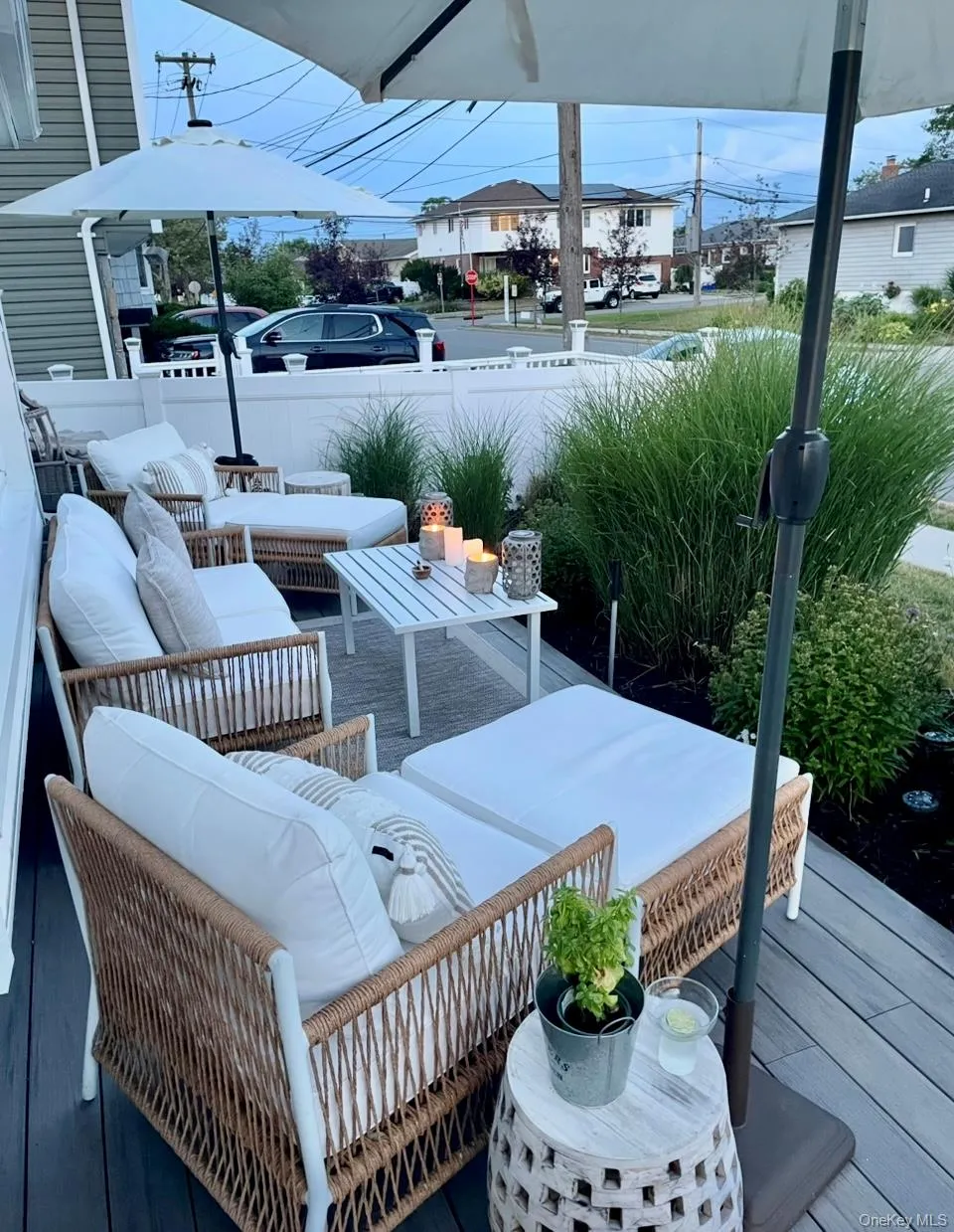 Deck with outdoor lounge area Deck with outdoor lounge area