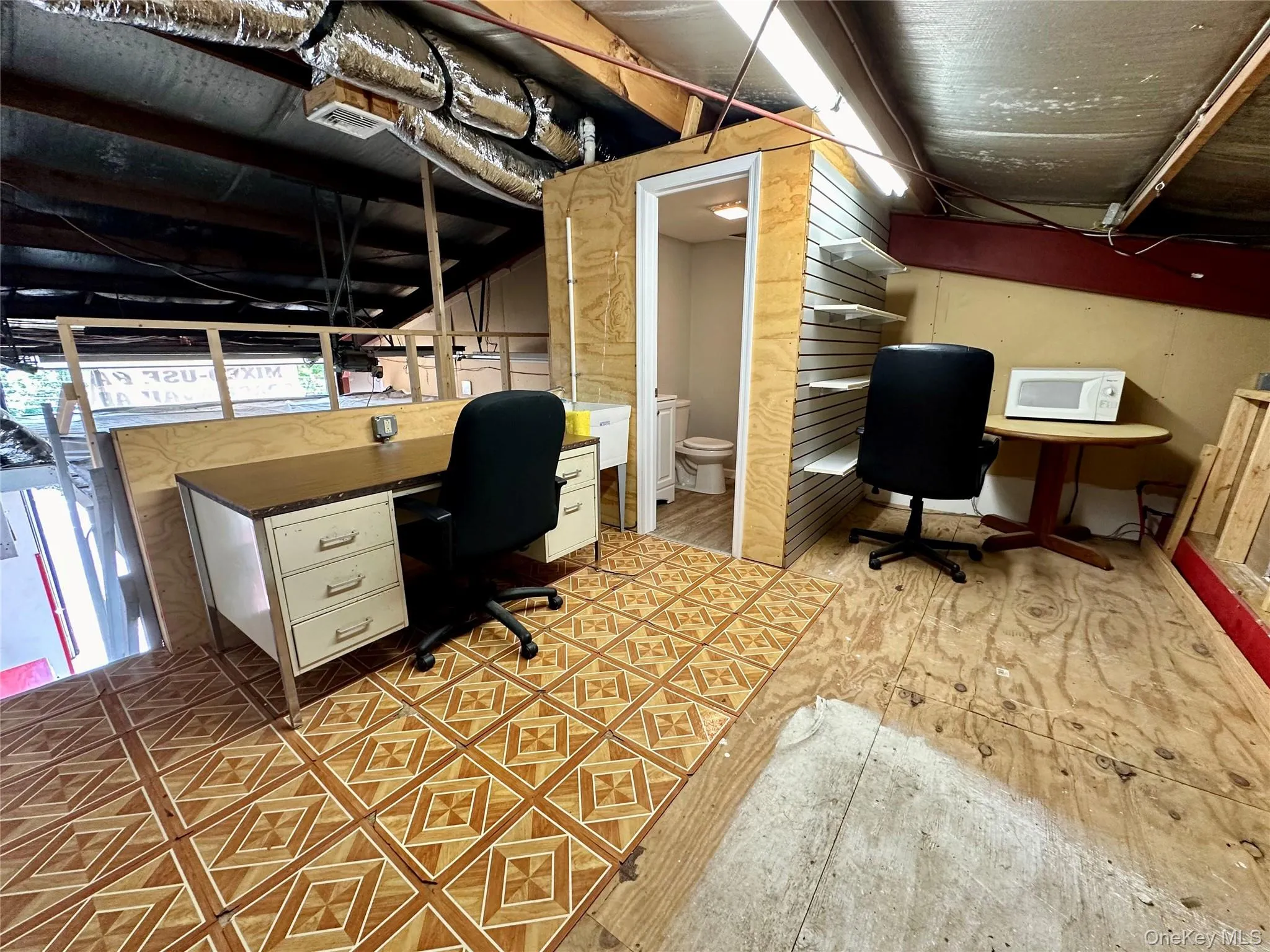 Office area with light floors Office area with light floors