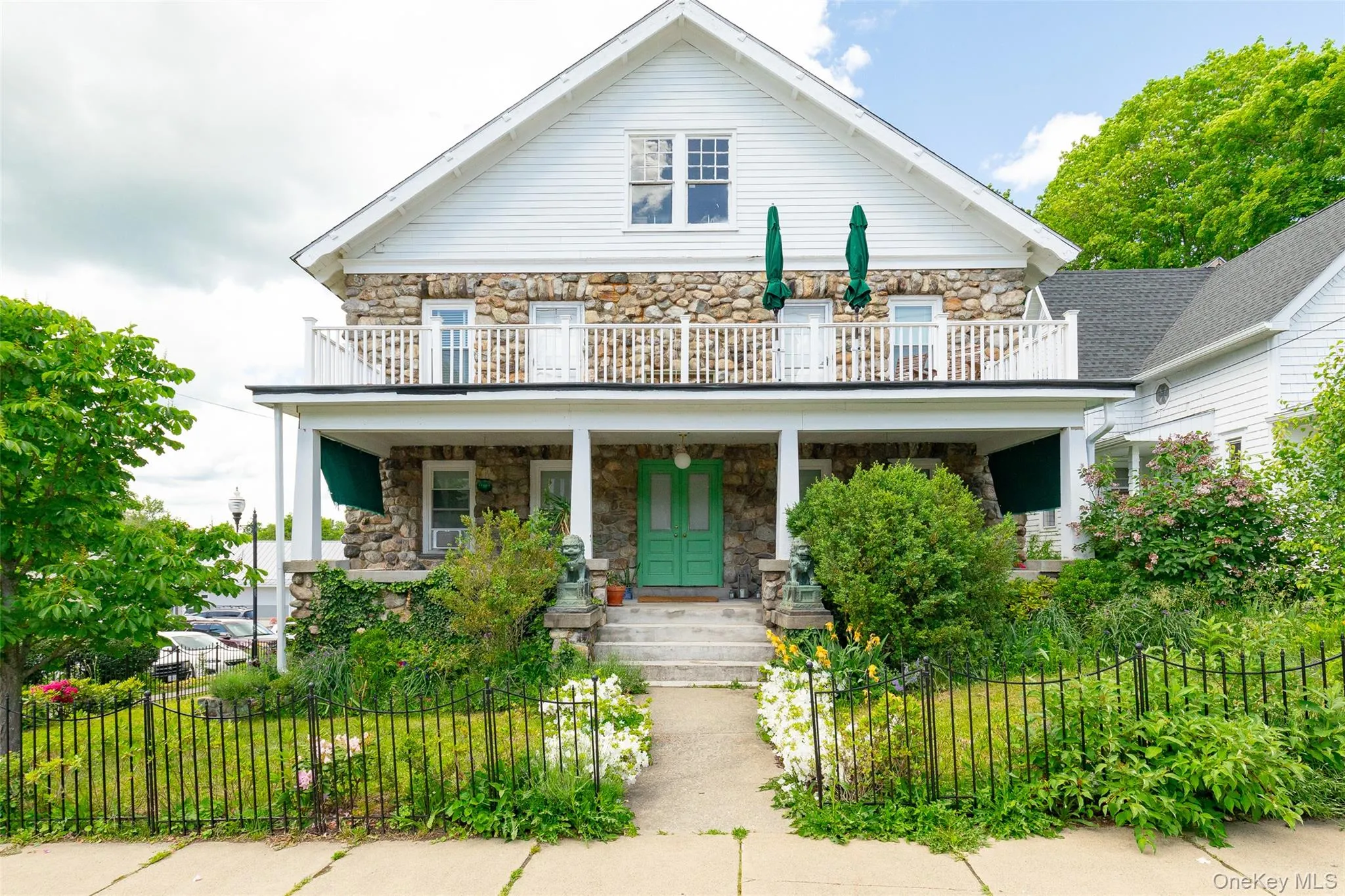 Street View of Stone Mansion & Front Garden. Street View of Stone Mansion & Front Garden.