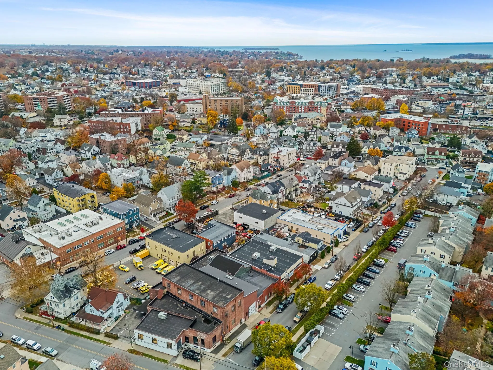 View of urban area with a nearby body of water View of urban area with a nearby body of water