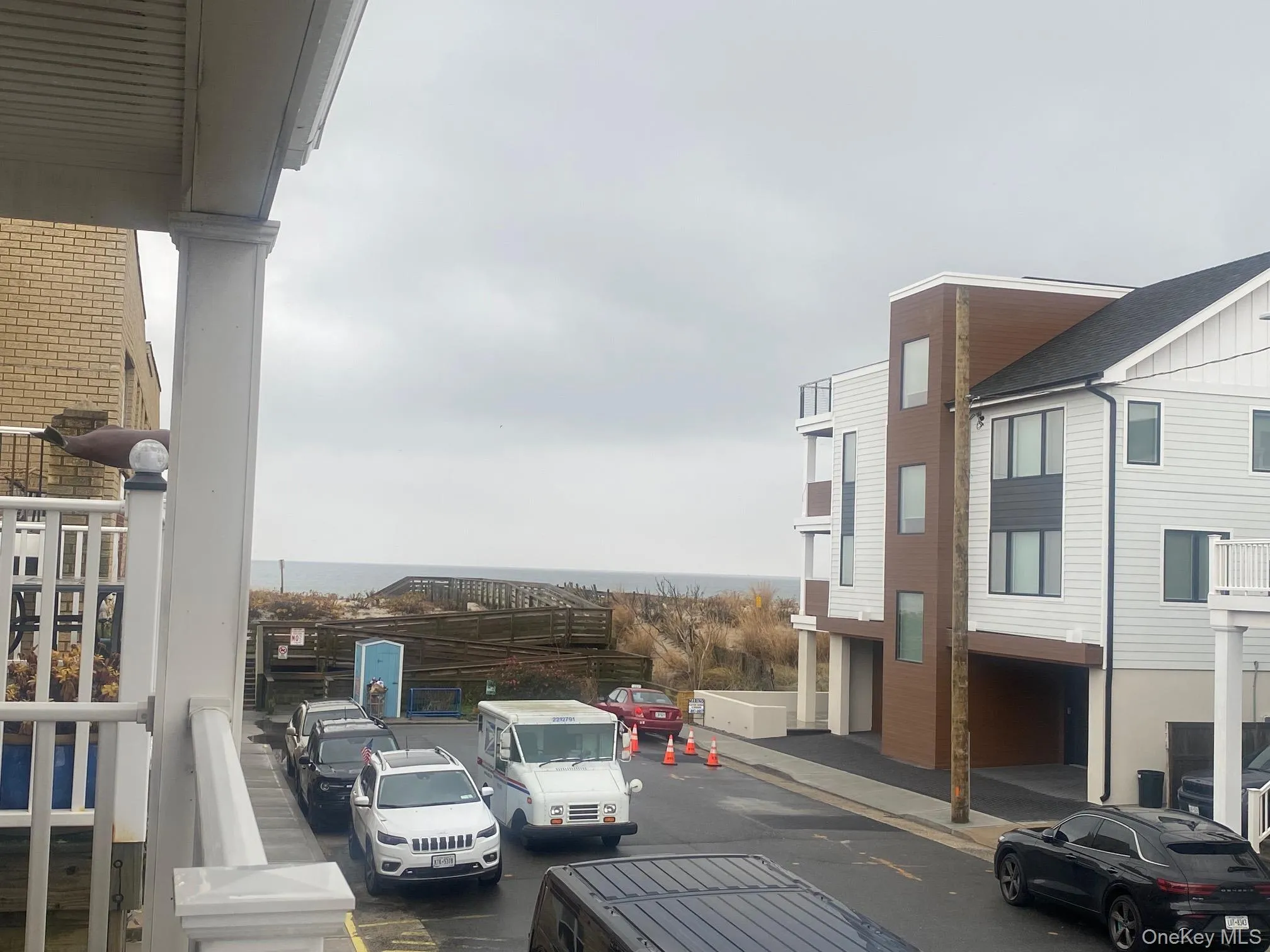 Ocean view from deck - 2 houses off beach. Ocean view from deck - 2 houses off beach.