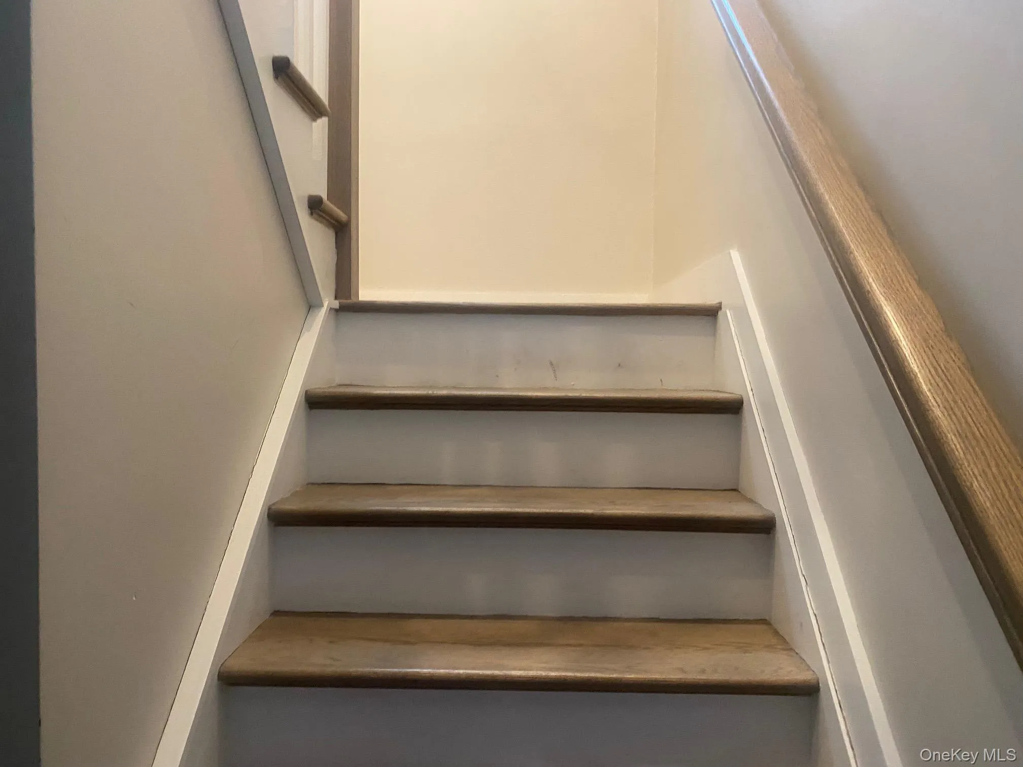 View of stairway up to apartment. View of stairway up to apartment.