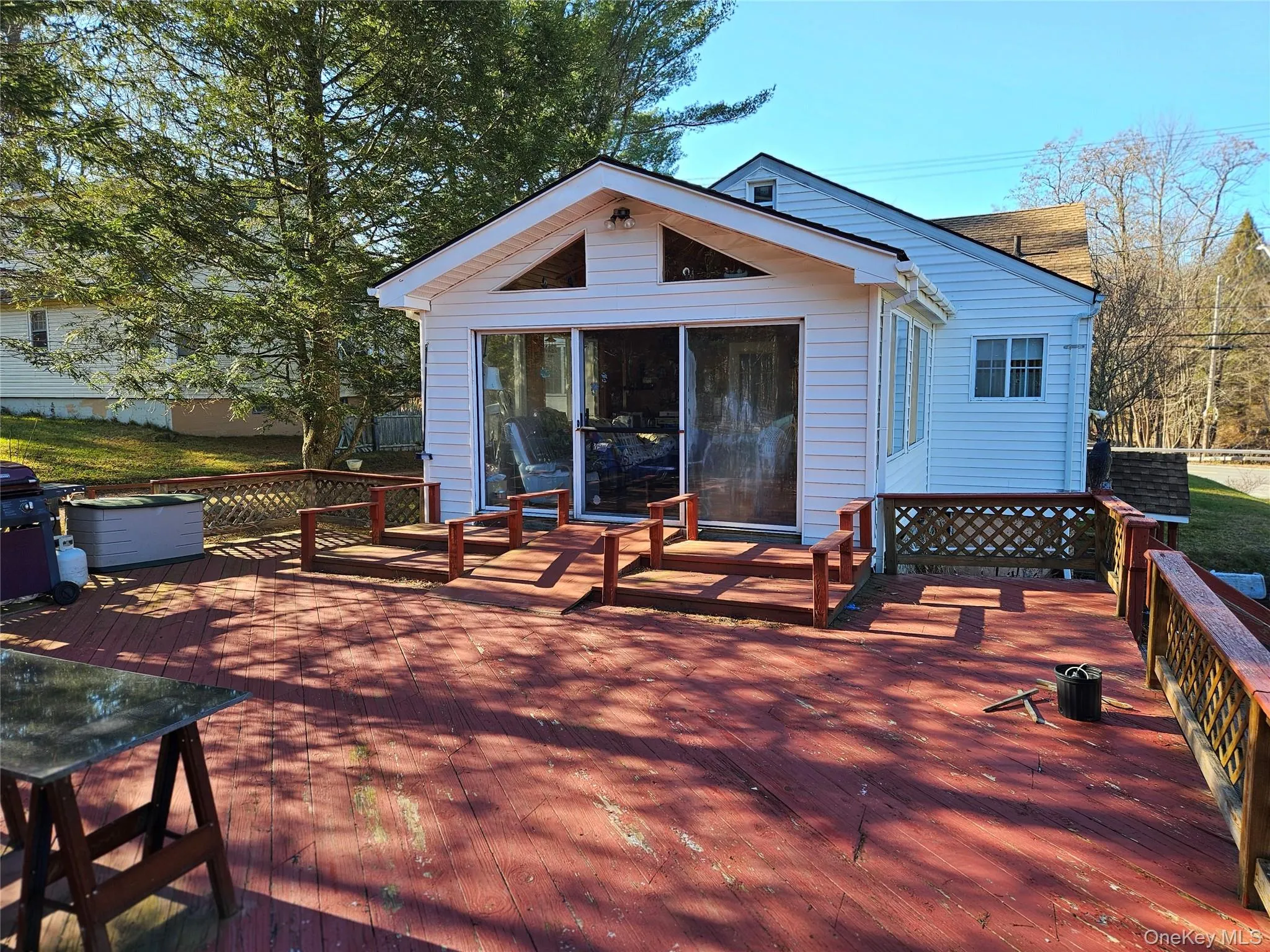 Huge backyard Deck with grilling area Huge backyard Deck with grilling area