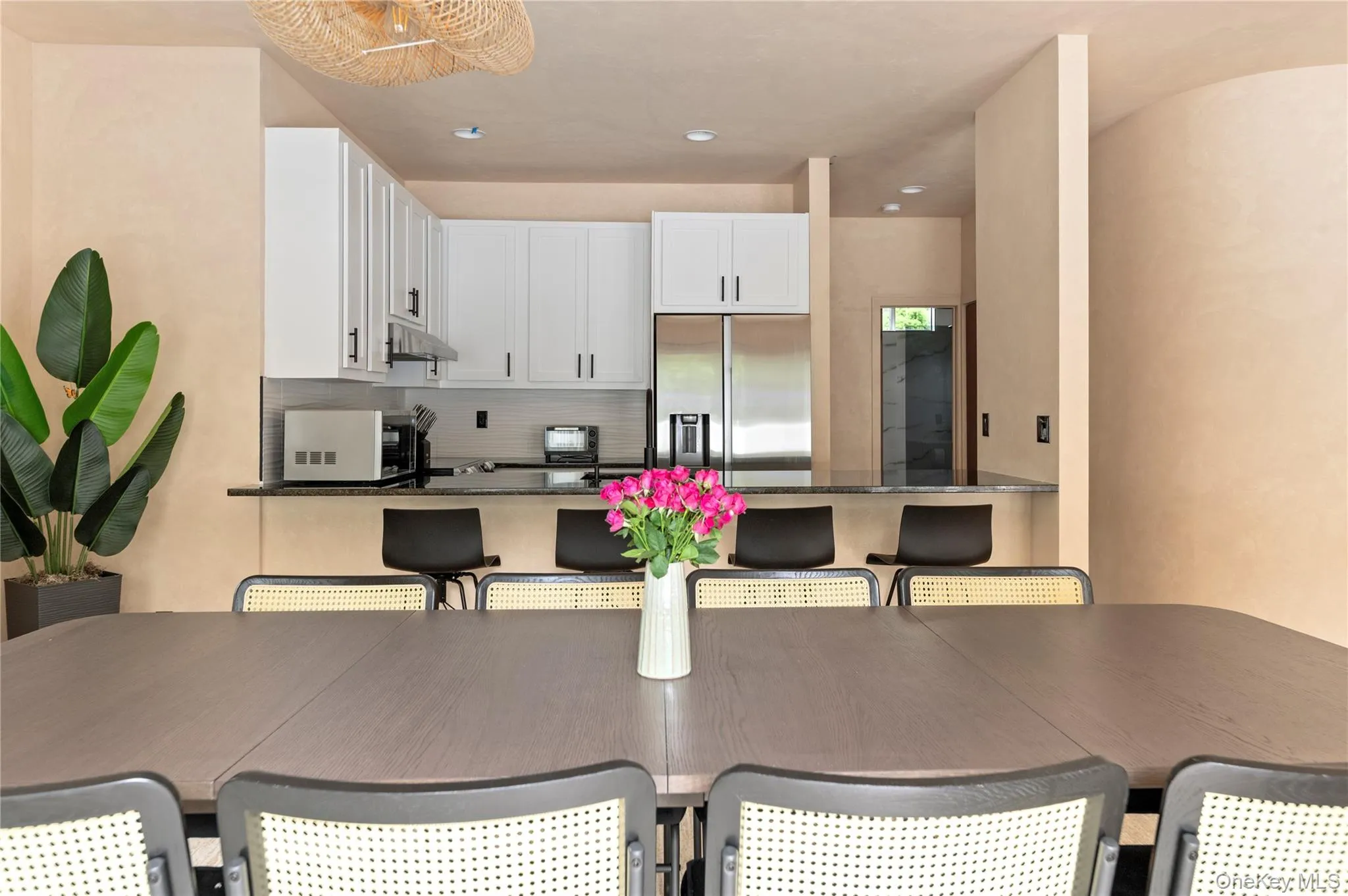 Dining space with recessed lighting Dining space with recessed lighting