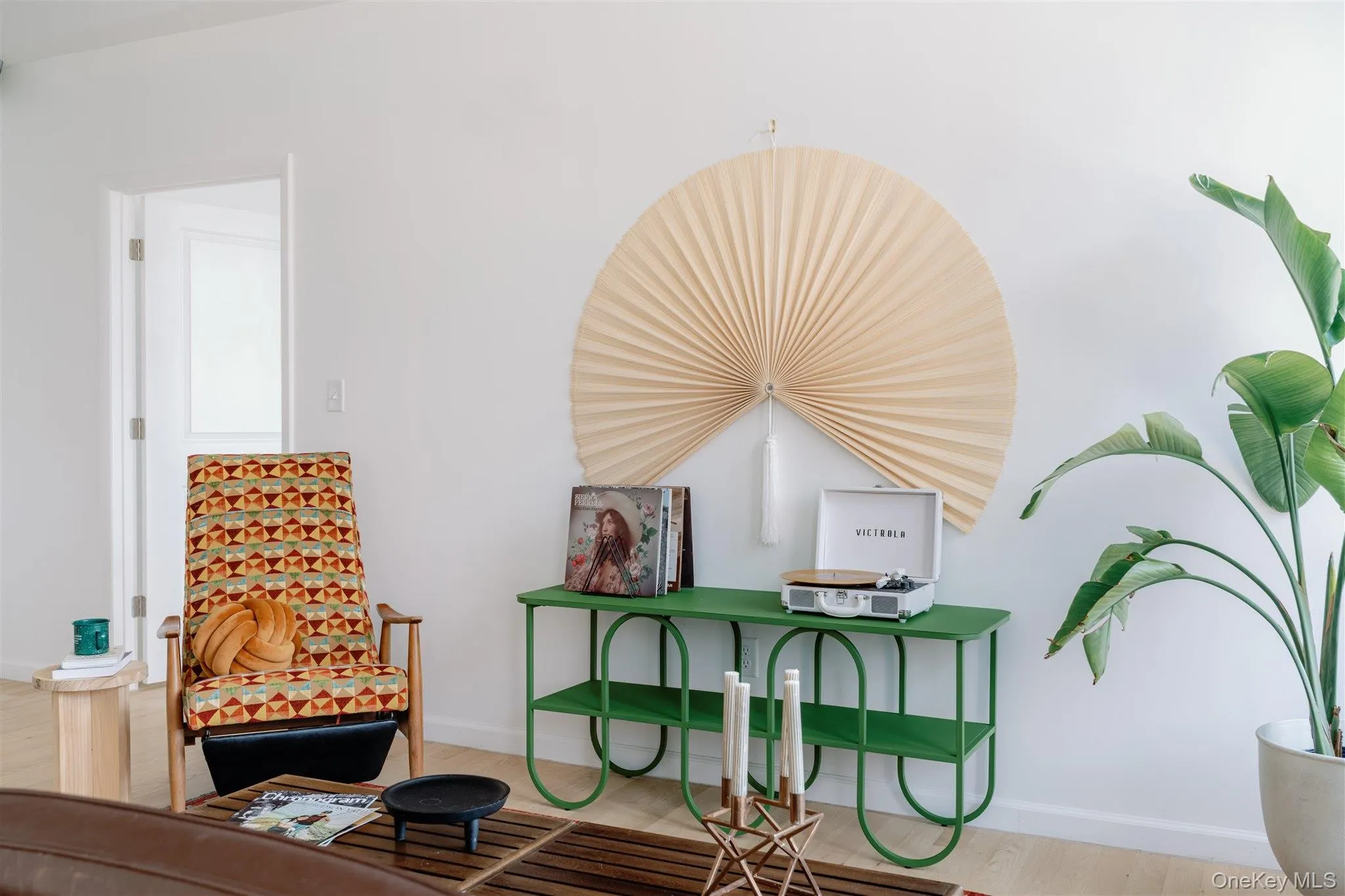 Office space with wood finished floors and baseboards Office space with wood finished floors and baseboards