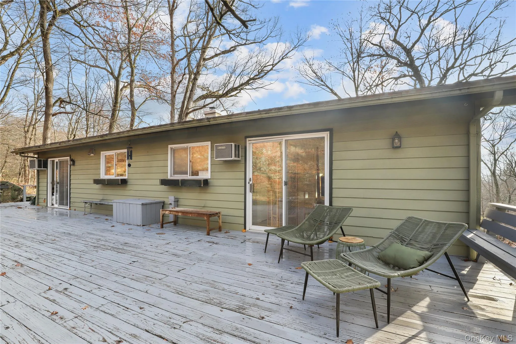 Wooden deck with seating area Wooden deck with seating area