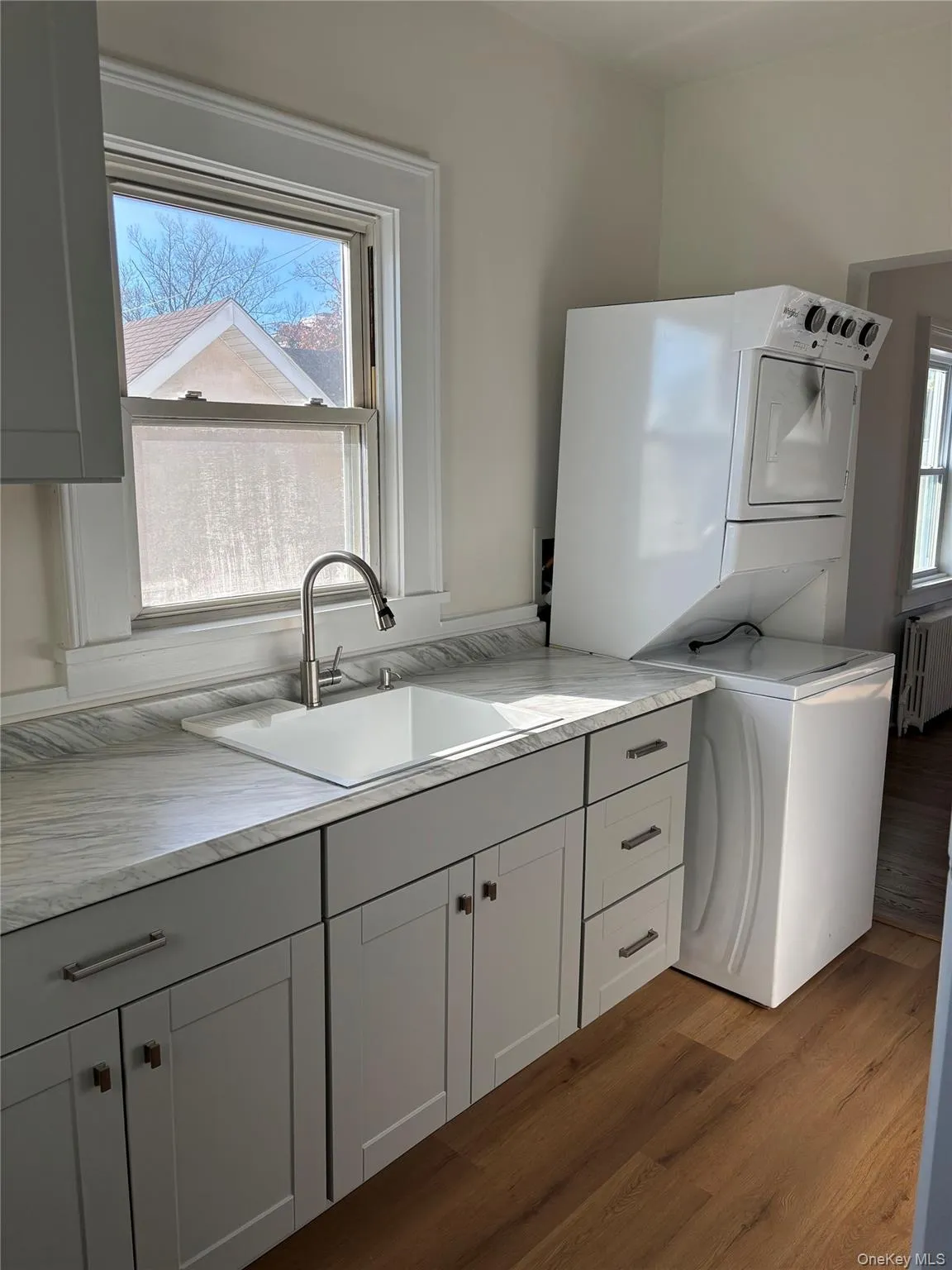Another view of Galley Kitchen w/new stackable Washer/Dryer Another view of Galley Kitchen w/new stackable Washer/Dryer