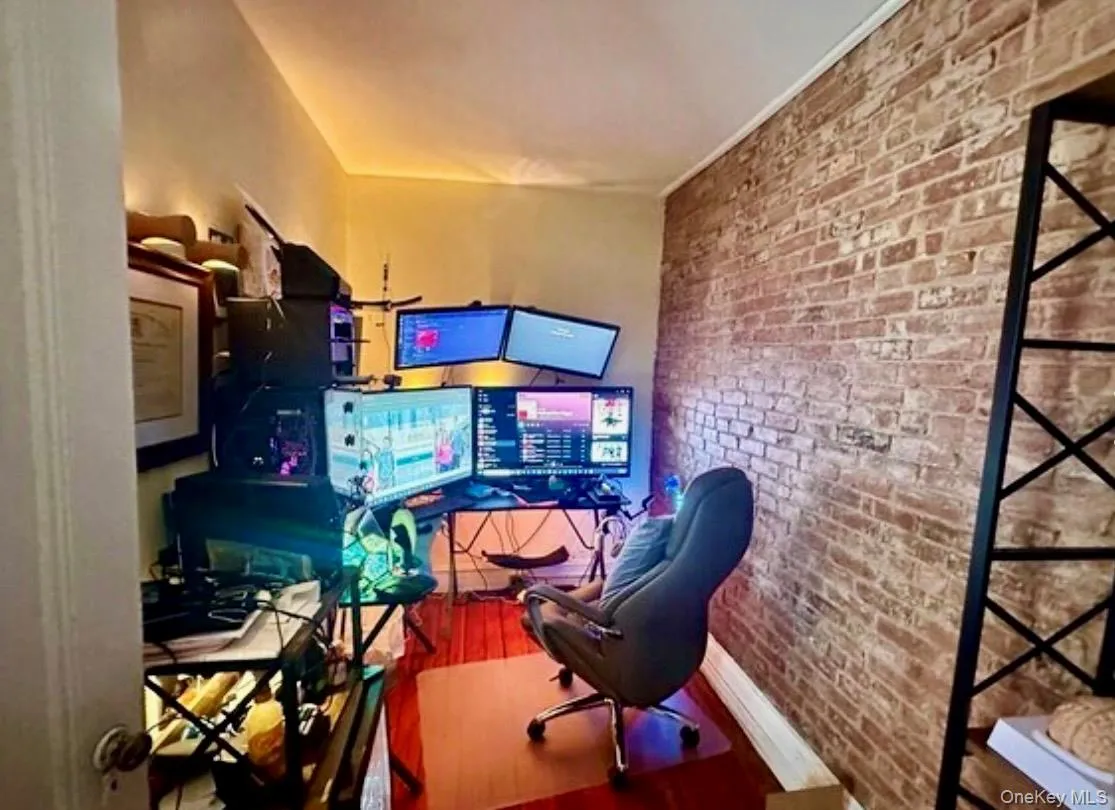 Home office with brick wall Home office with brick wall