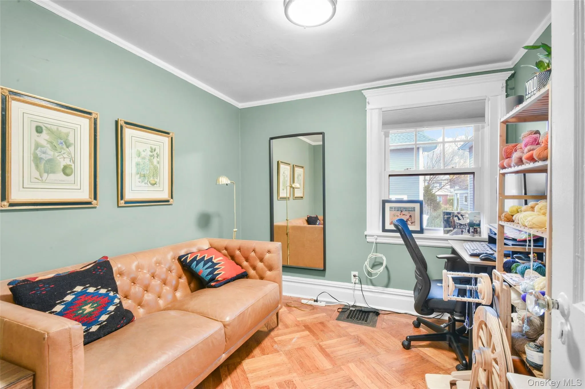 Office featuring ornamental molding Office featuring ornamental molding