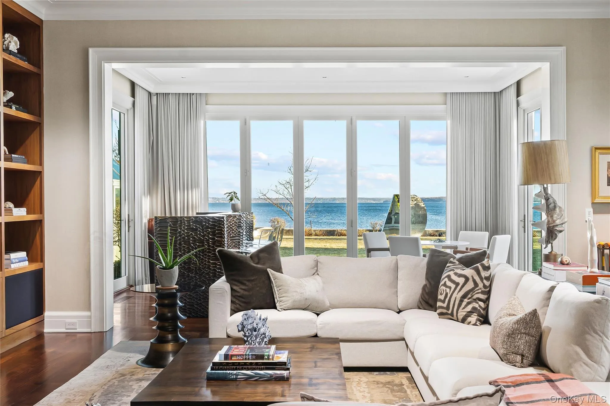 Family Room featuring a water view Family Room featuring a water view