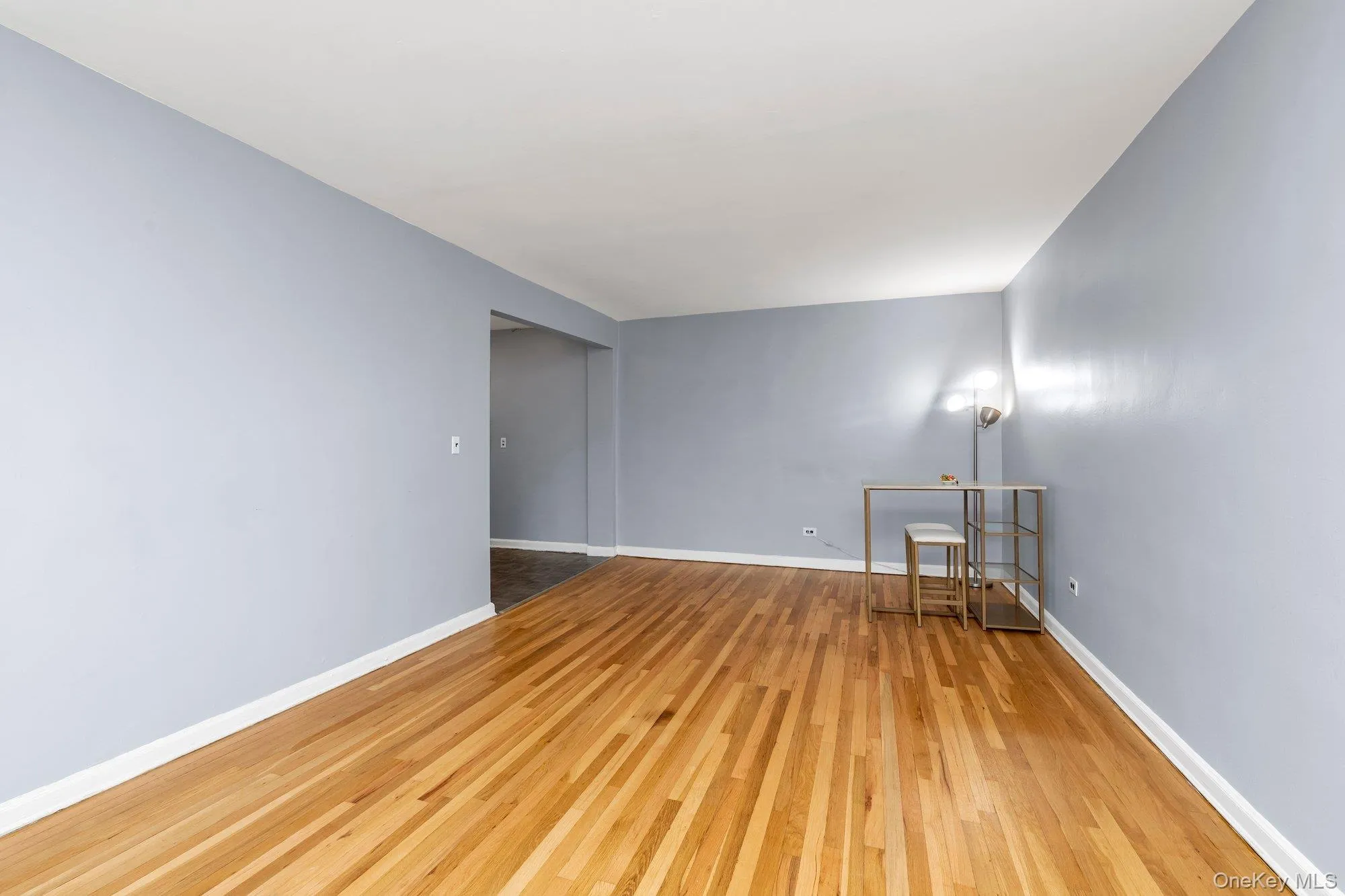 Unfurnished room with baseboards and light wood finished floors Unfurnished room with baseboards and light wood finished floors