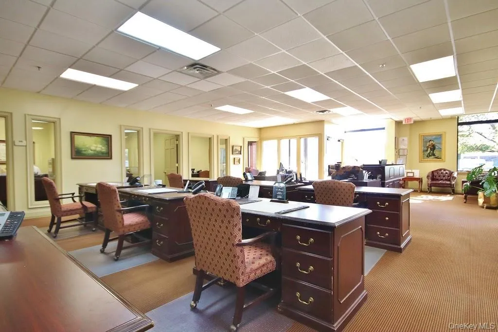 Office with a drop ceiling and plenty of natural light Office with a drop ceiling and plenty of natural light