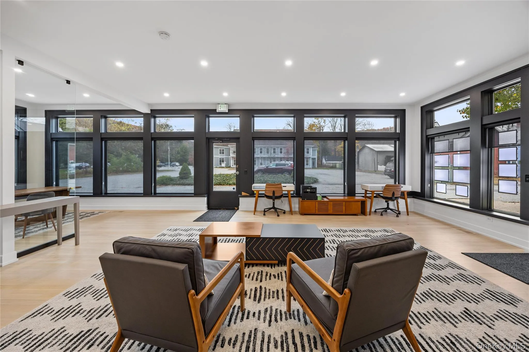 Lobby with recessed lighting Lobby with recessed lighting