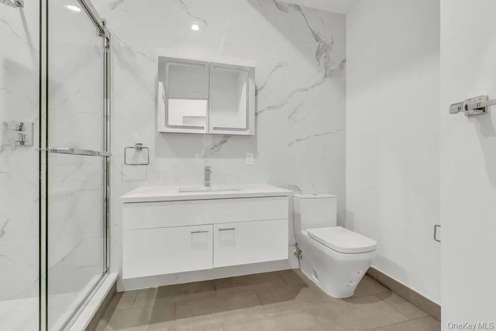 Full bath with floating vanity Full bath with floating vanity