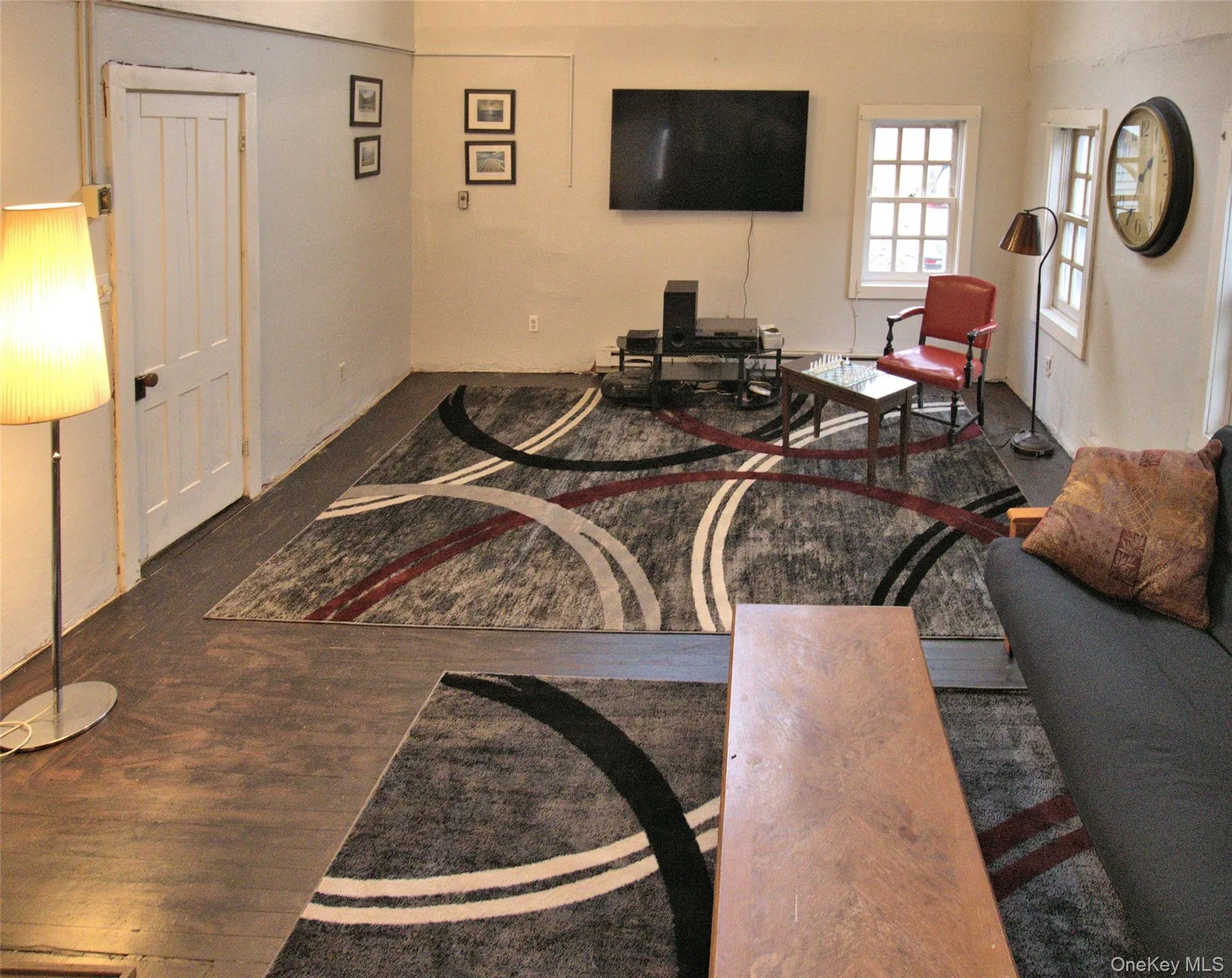 Living room with wood finished floors Living room with wood finished floors